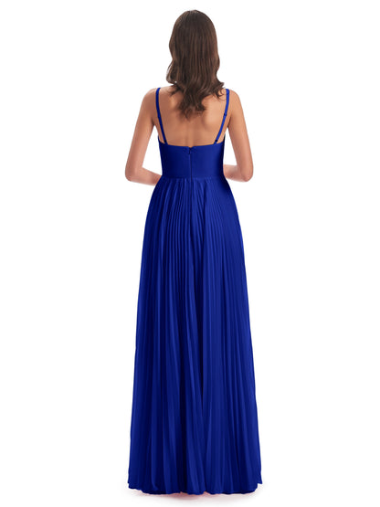 Jazlynn Floor Length Spaghetti Straps Chiffon Bridesmaid Dresses