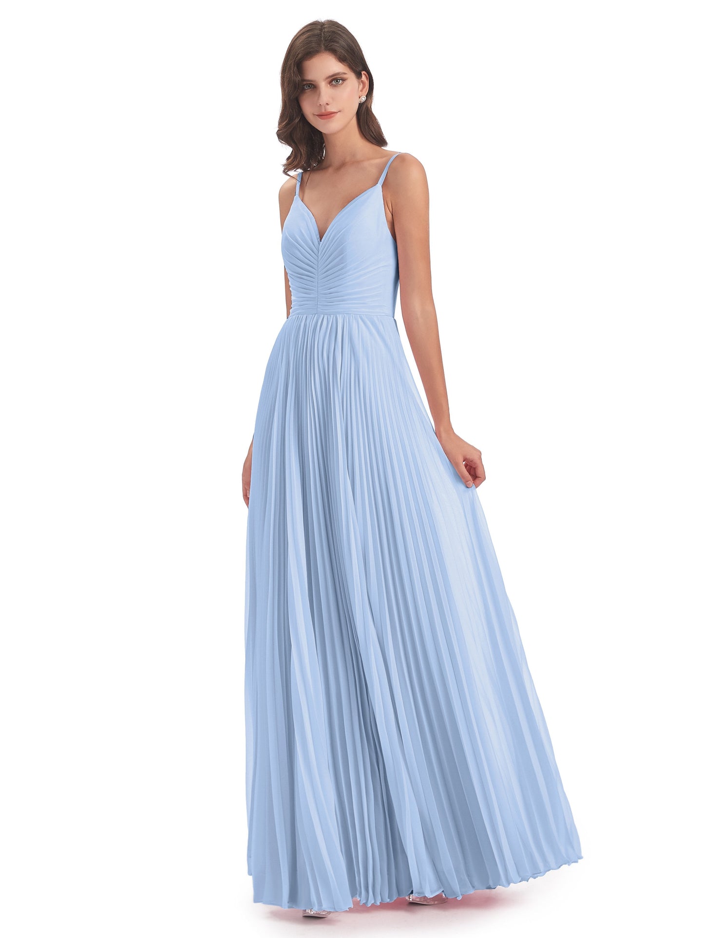 Jazlynn Floor Length Spaghetti Straps Chiffon Bridesmaid Dresses
