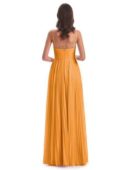 Jazlynn Floor Length Spaghetti Straps Chiffon Bridesmaid Dresses