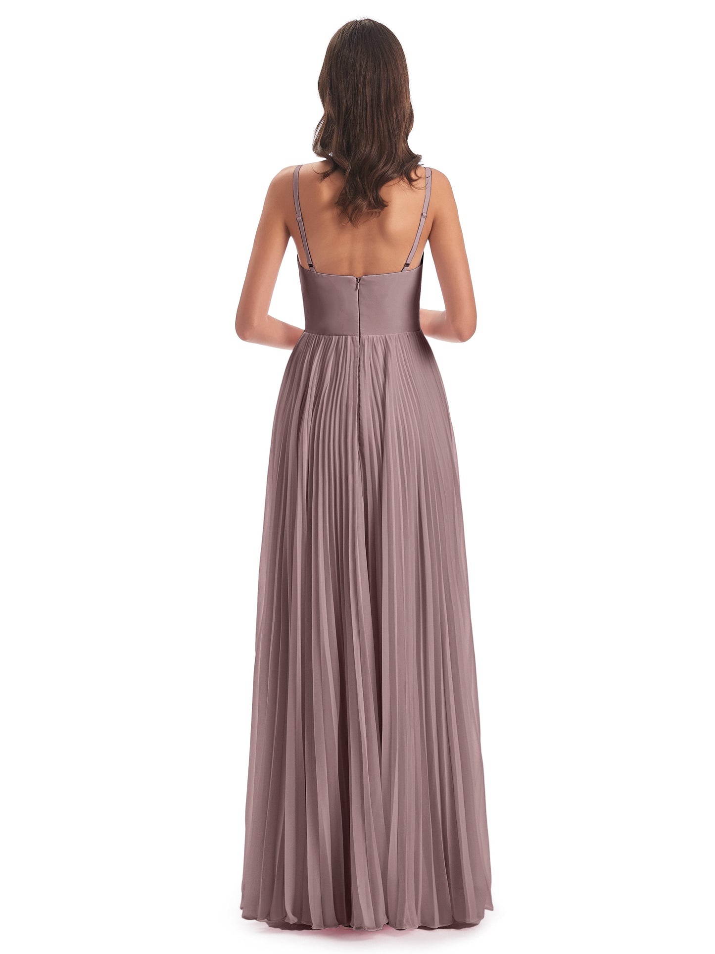 Jazlynn Floor Length Spaghetti Straps Chiffon Bridesmaid Dresses