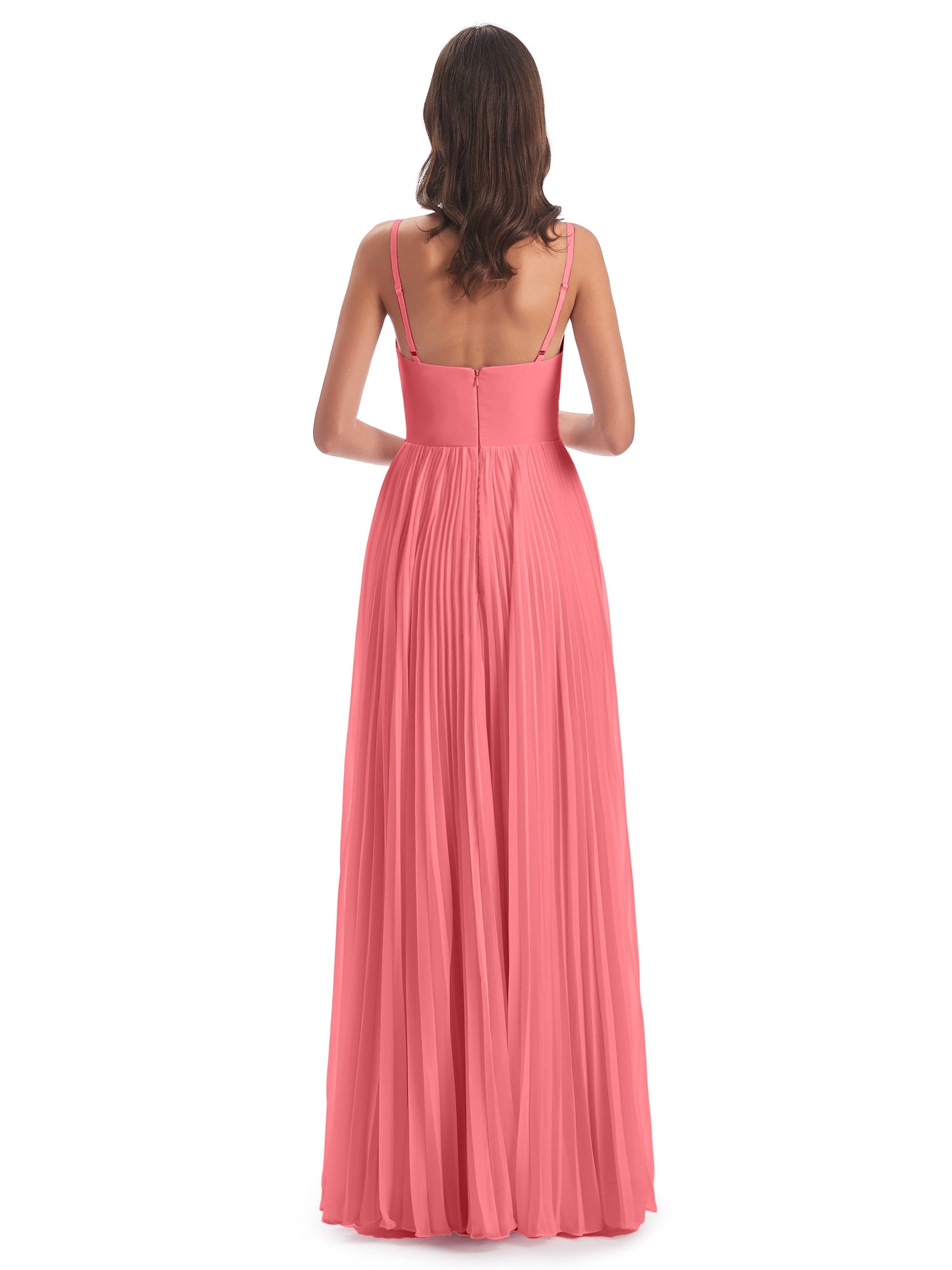 Jazlynn Floor Length Spaghetti Straps Chiffon Bridesmaid Dresses