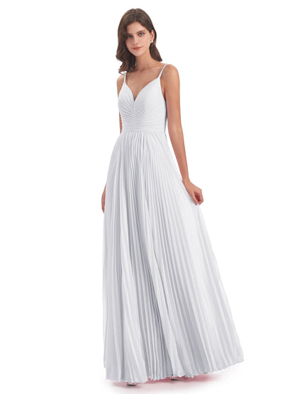 Jazlynn Floor Length Spaghetti Straps Chiffon Bridesmaid Dresses