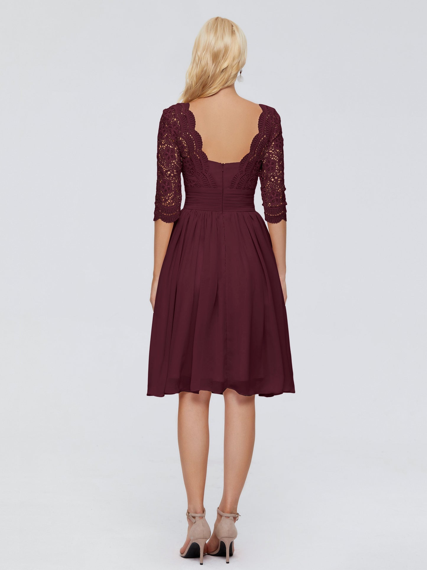 Jordyn Knee Length Lace Bridesmaid Dresses