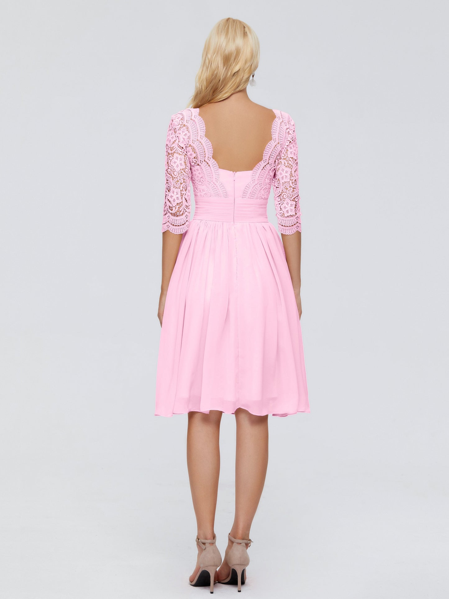 Jordyn Knee Length Lace Bridesmaid Dresses