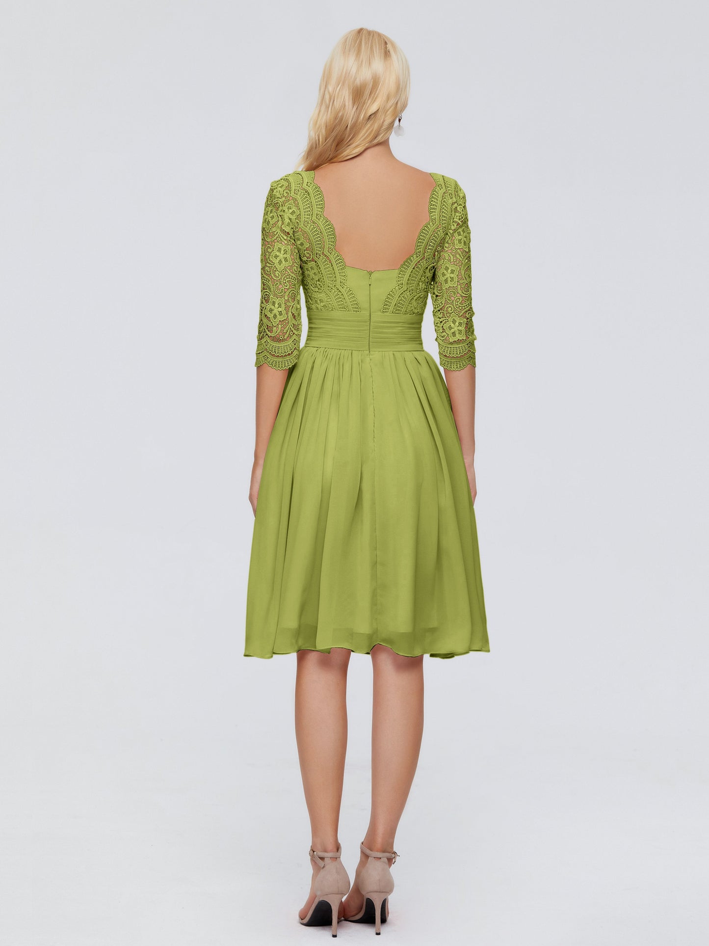 Jordyn Knee Length Lace Bridesmaid Dresses