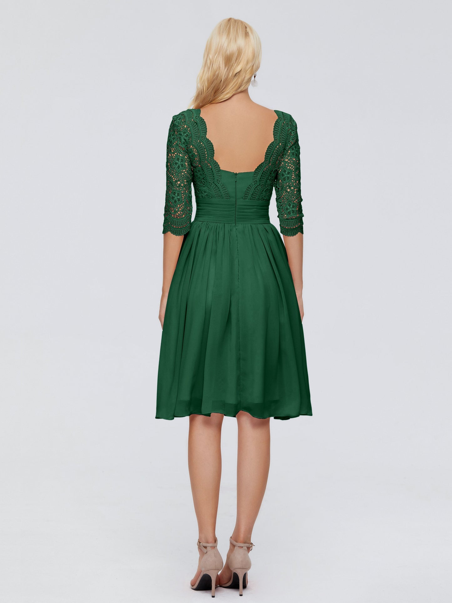 Jordyn Knee Length Lace Bridesmaid Dresses