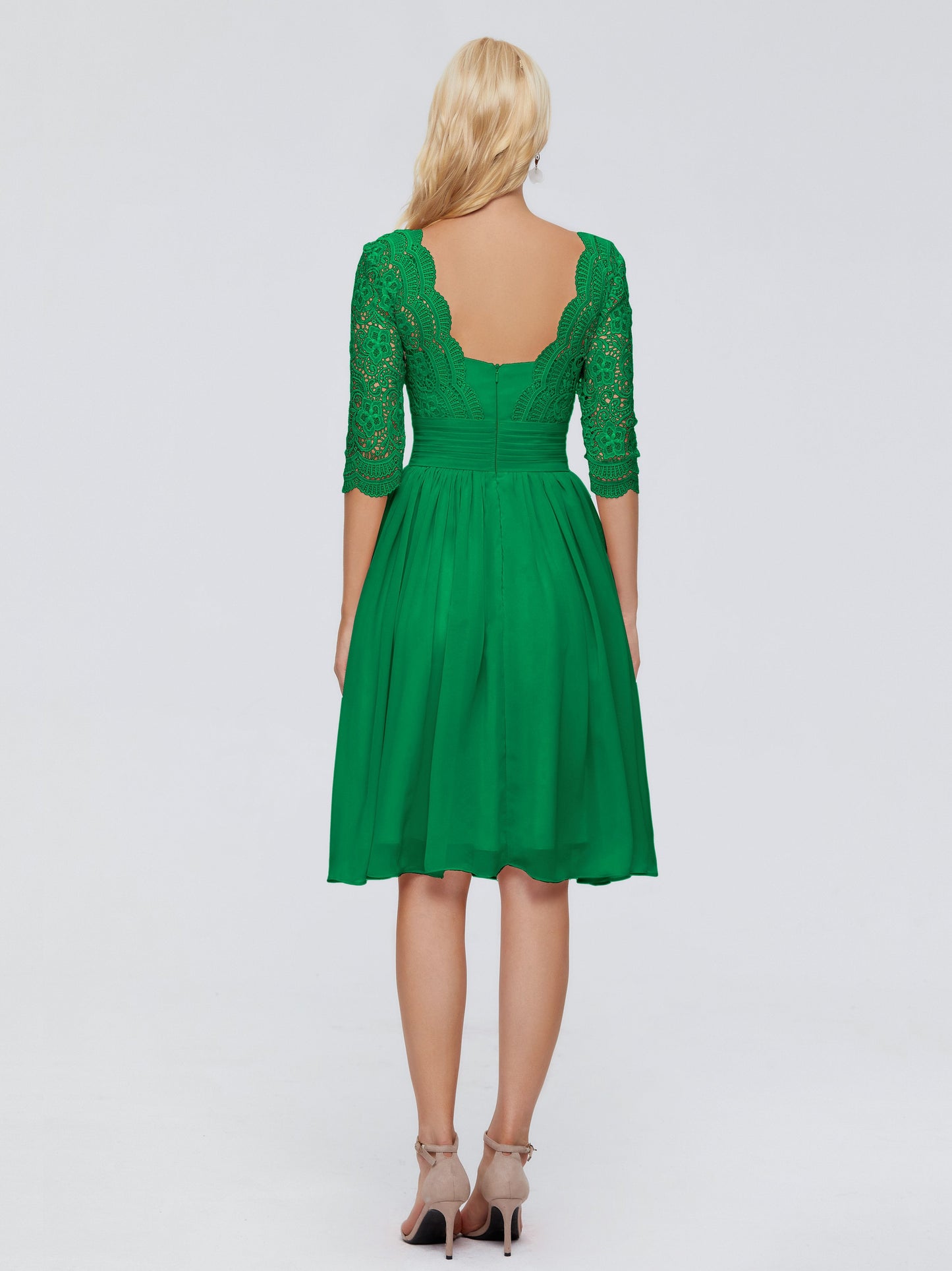 Jordyn Knee Length Lace Bridesmaid Dresses