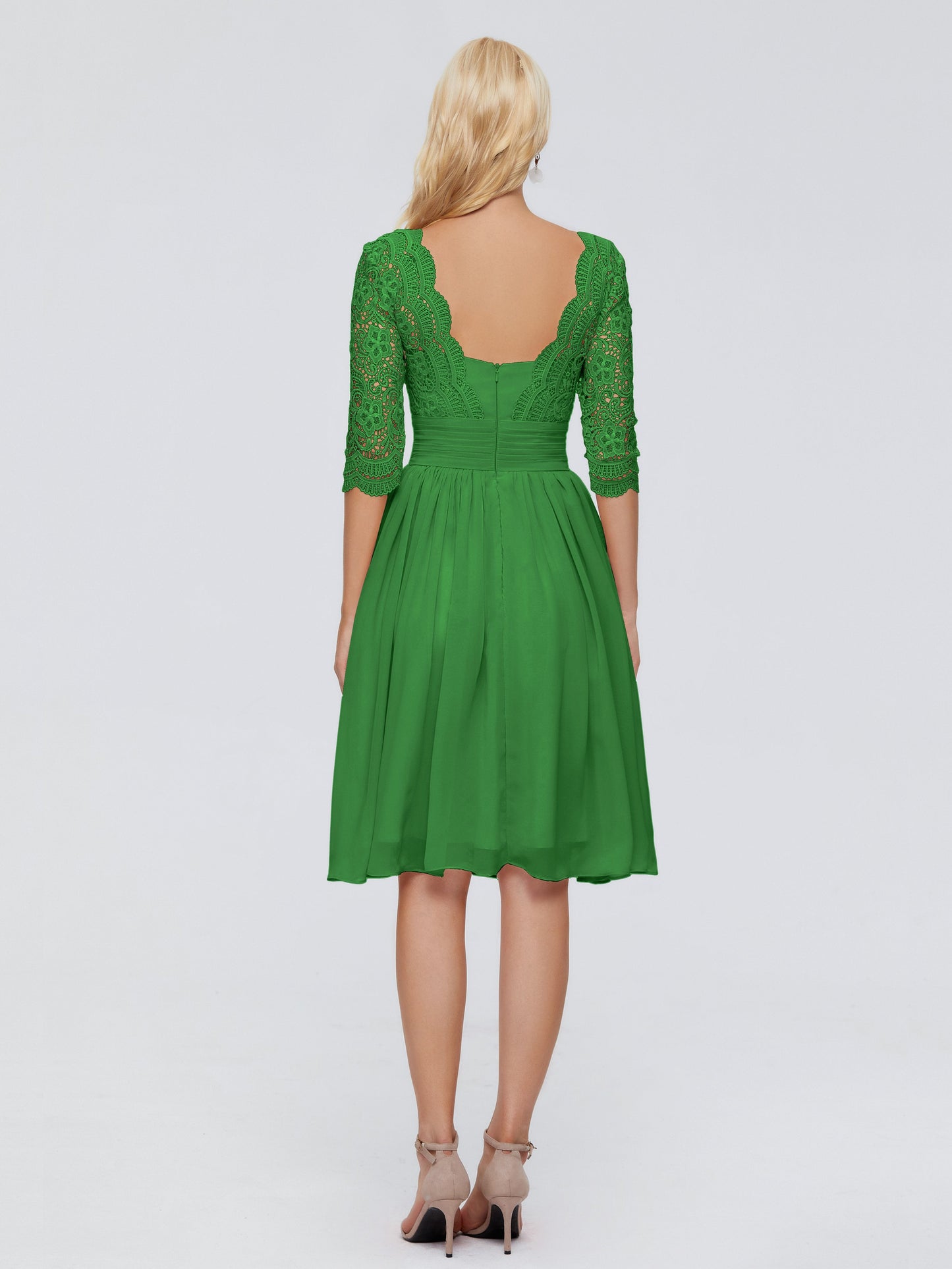 Jordyn Knee Length Lace Bridesmaid Dresses