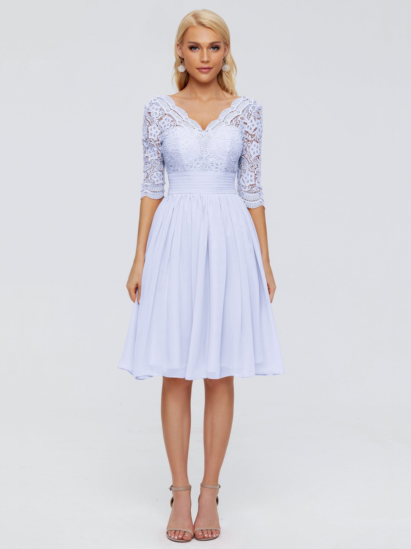 Jordyn Knee Length Lace Bridesmaid Dresses