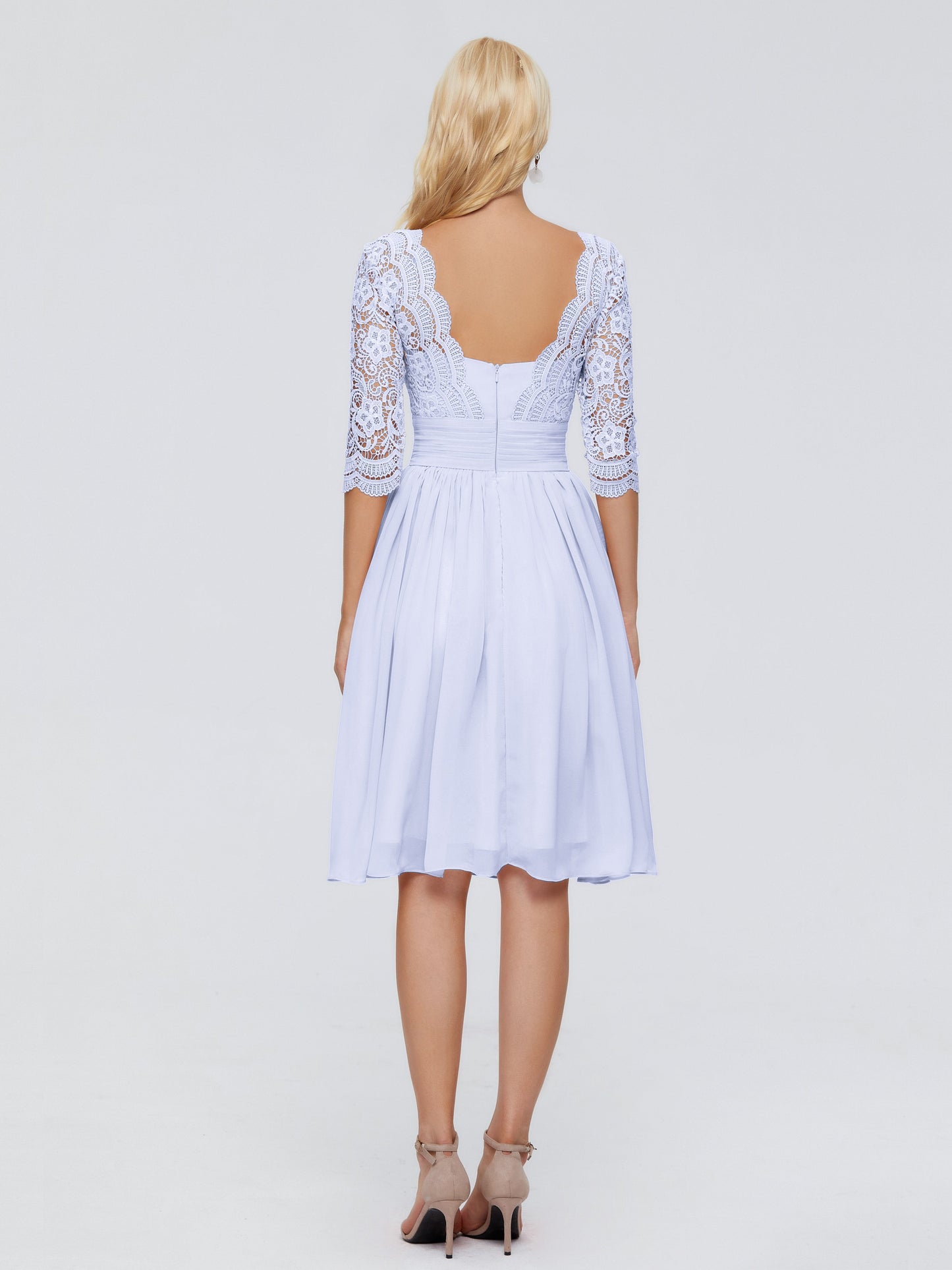 Jordyn Knee Length Lace Bridesmaid Dresses