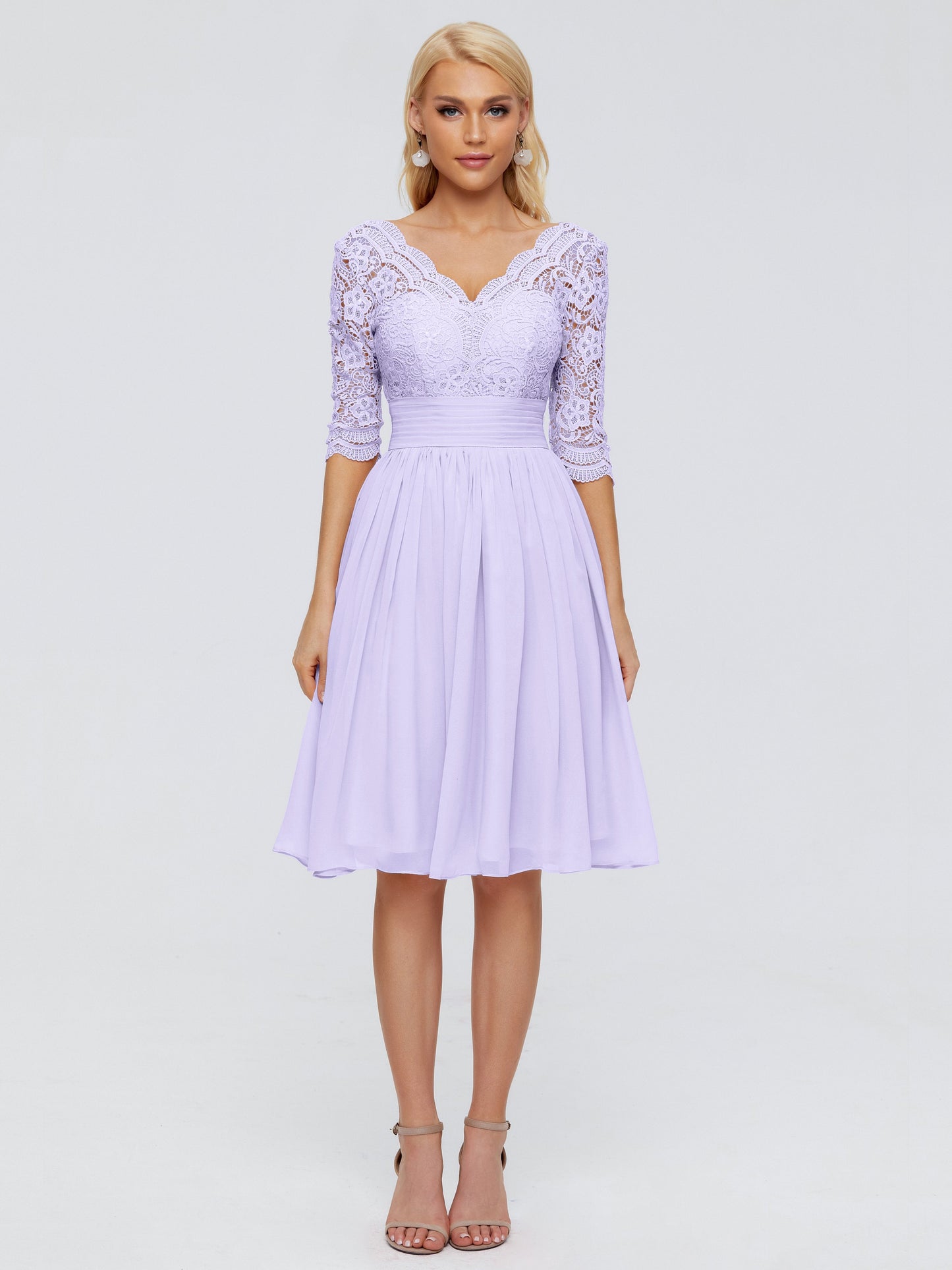 Jordyn Knee Length Lace Bridesmaid Dresses