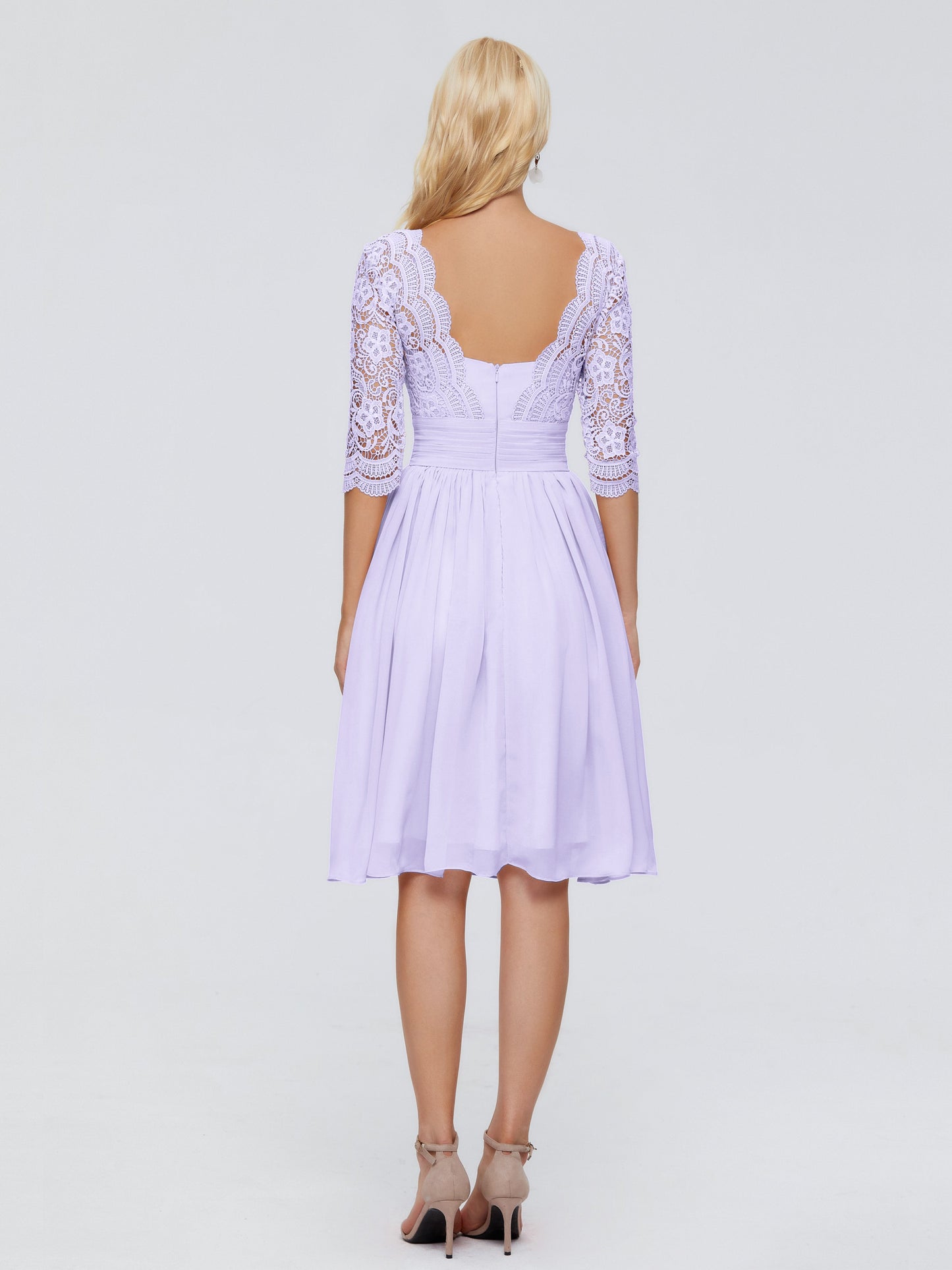 Jordyn Knee Length Lace Bridesmaid Dresses