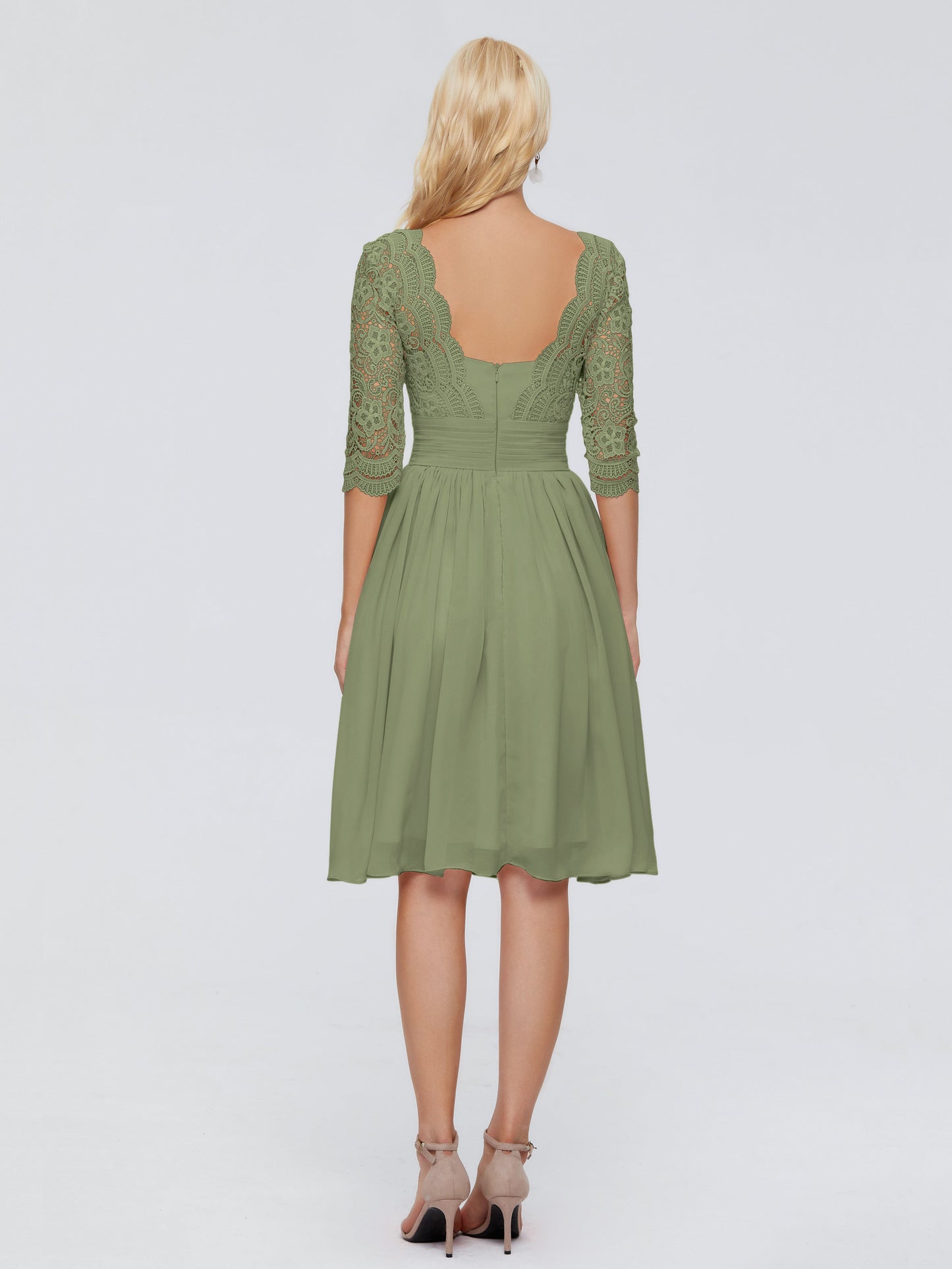 Jordyn Knee Length Lace Bridesmaid Dresses