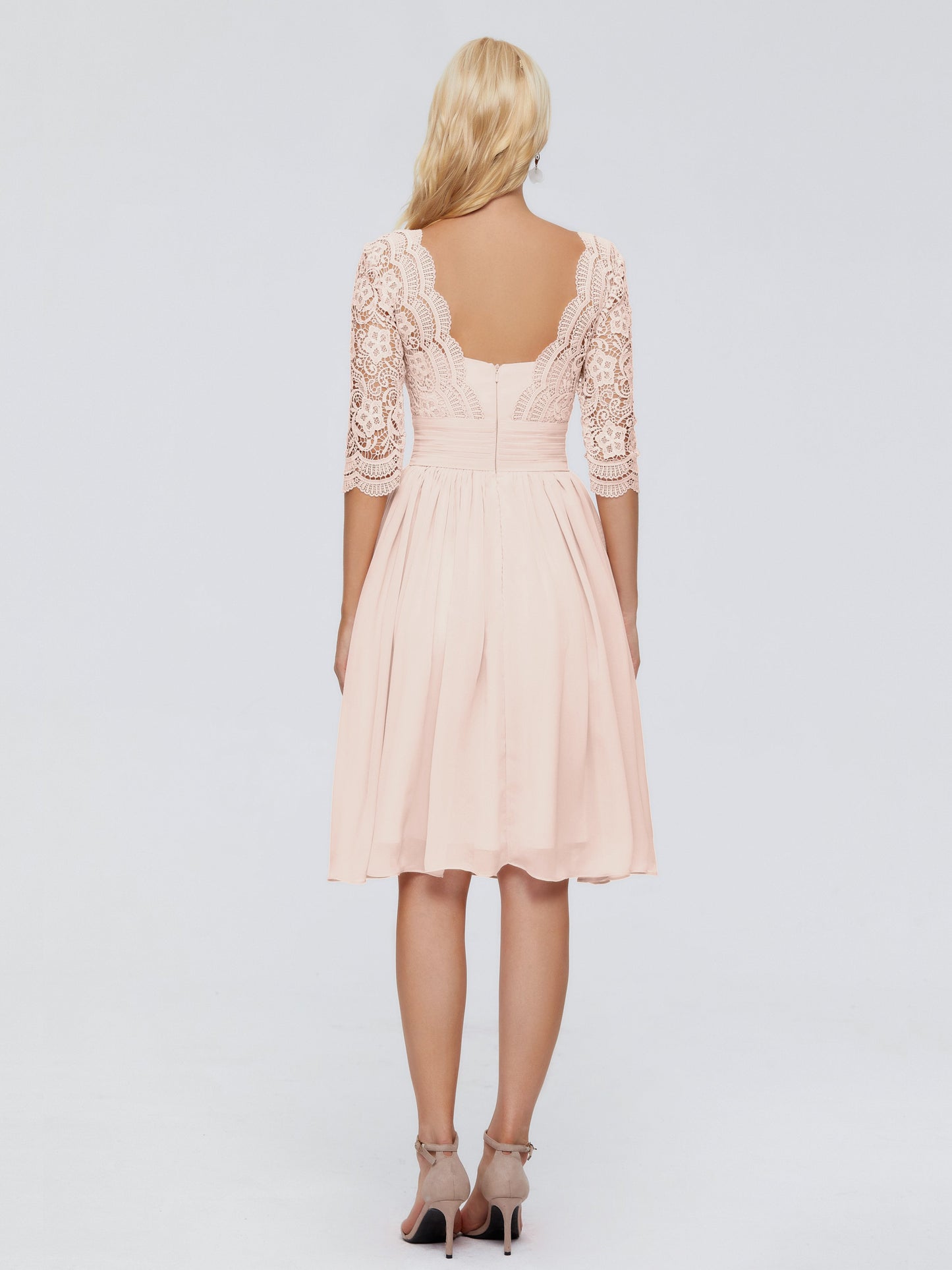 Jordyn Knee Length Lace Bridesmaid Dresses