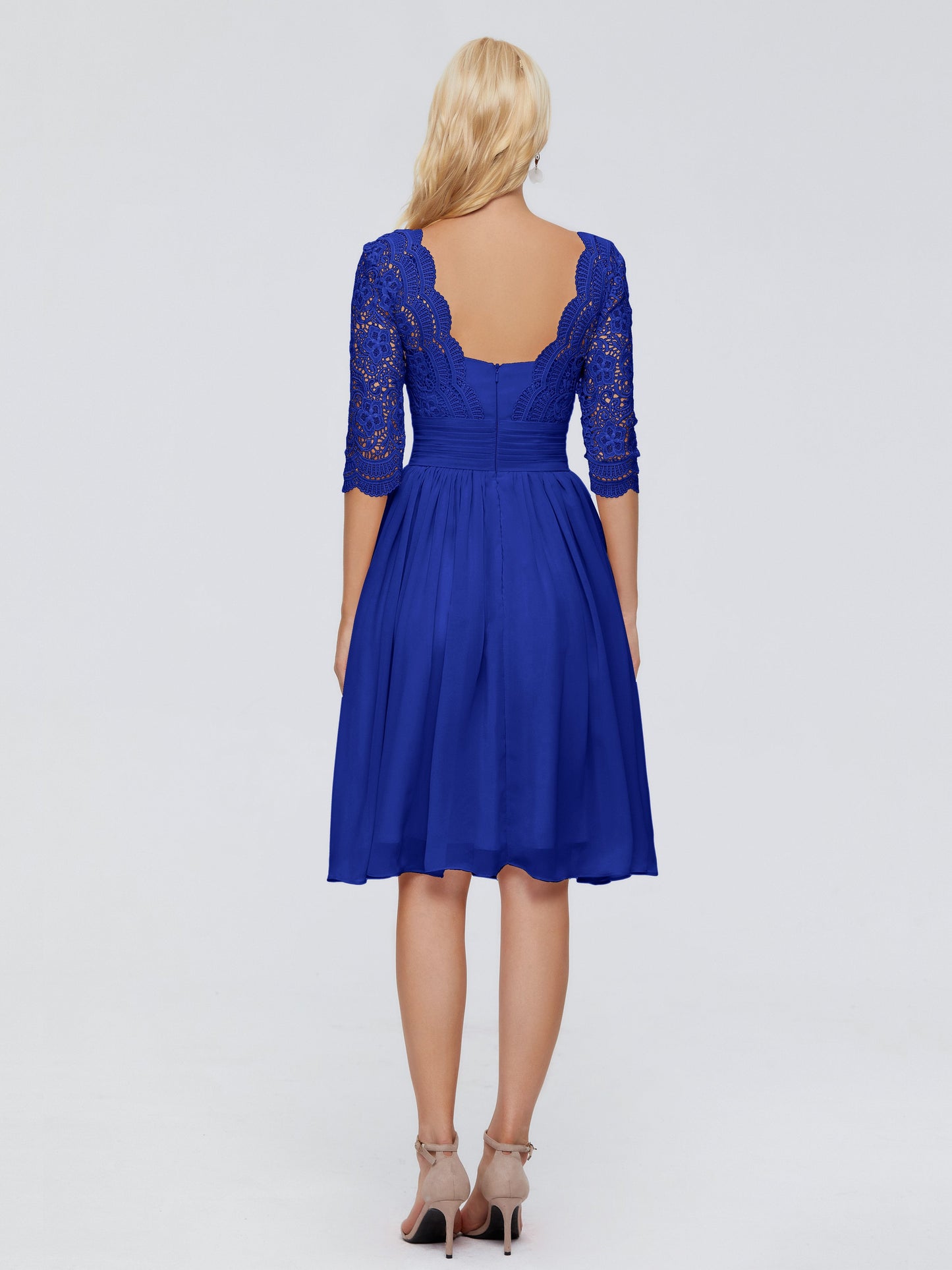 Jordyn Knee Length Lace Bridesmaid Dresses