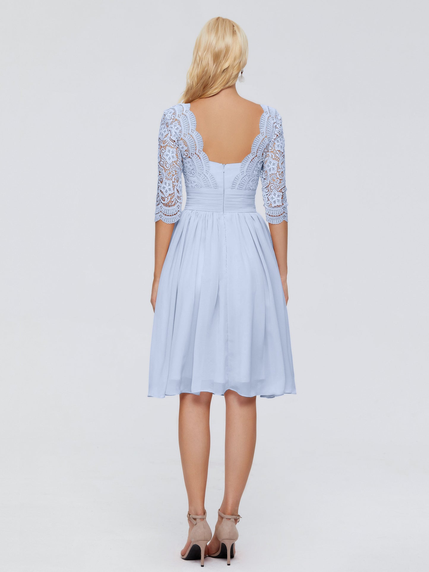 Jordyn Knee Length Lace Bridesmaid Dresses