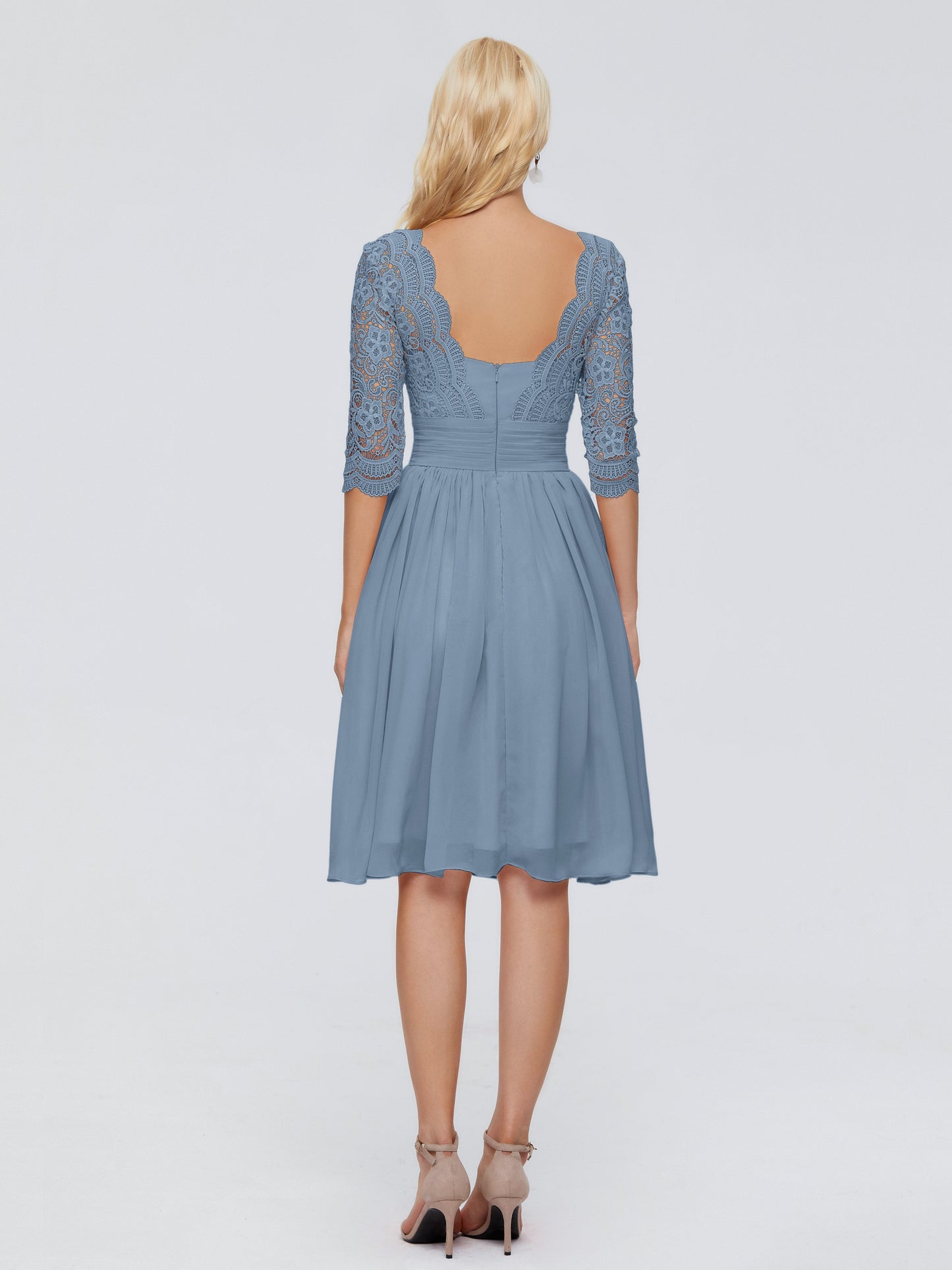Jordyn Knee Length Lace Bridesmaid Dresses