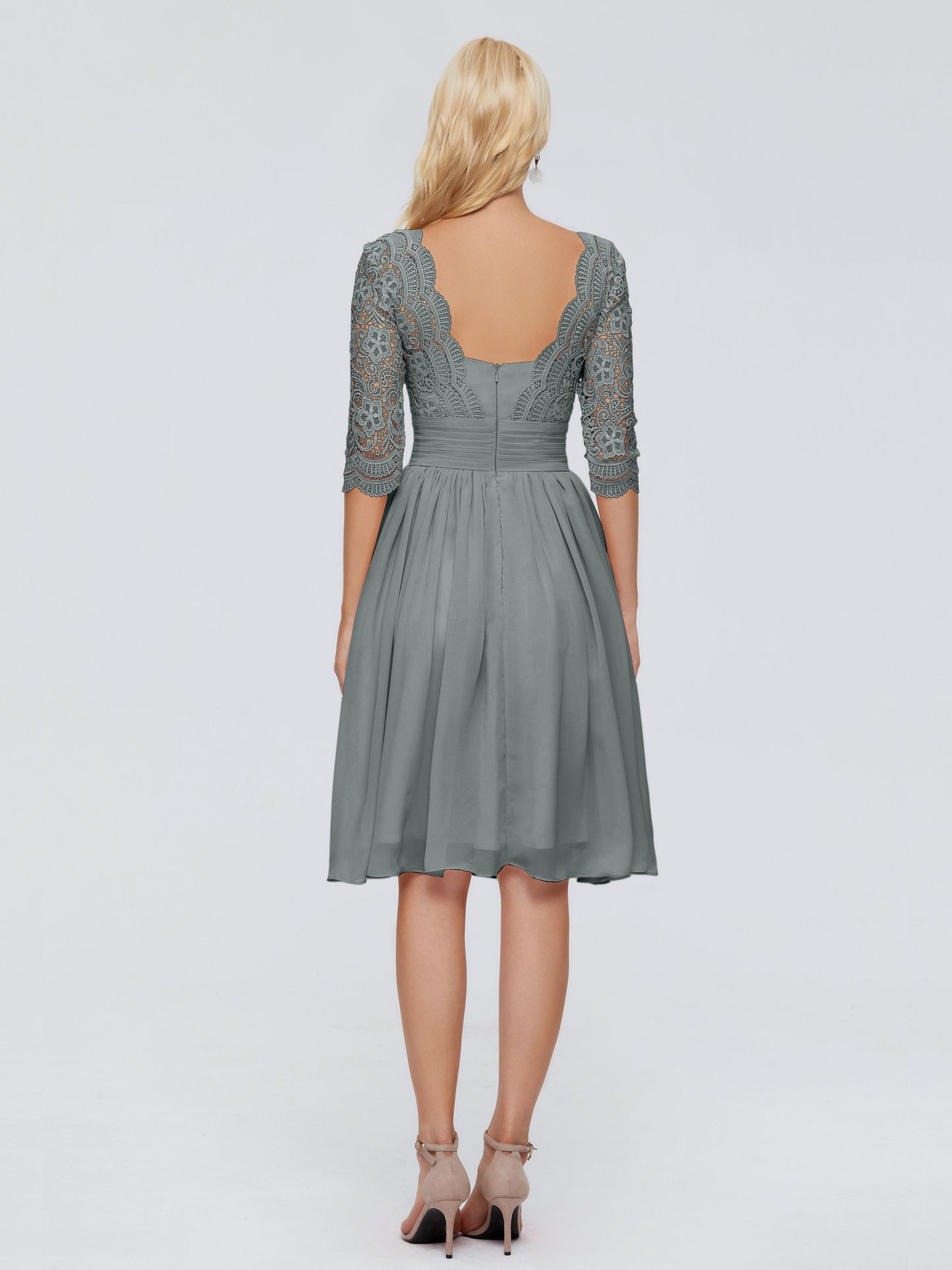 Jordyn Knee Length Lace Bridesmaid Dresses