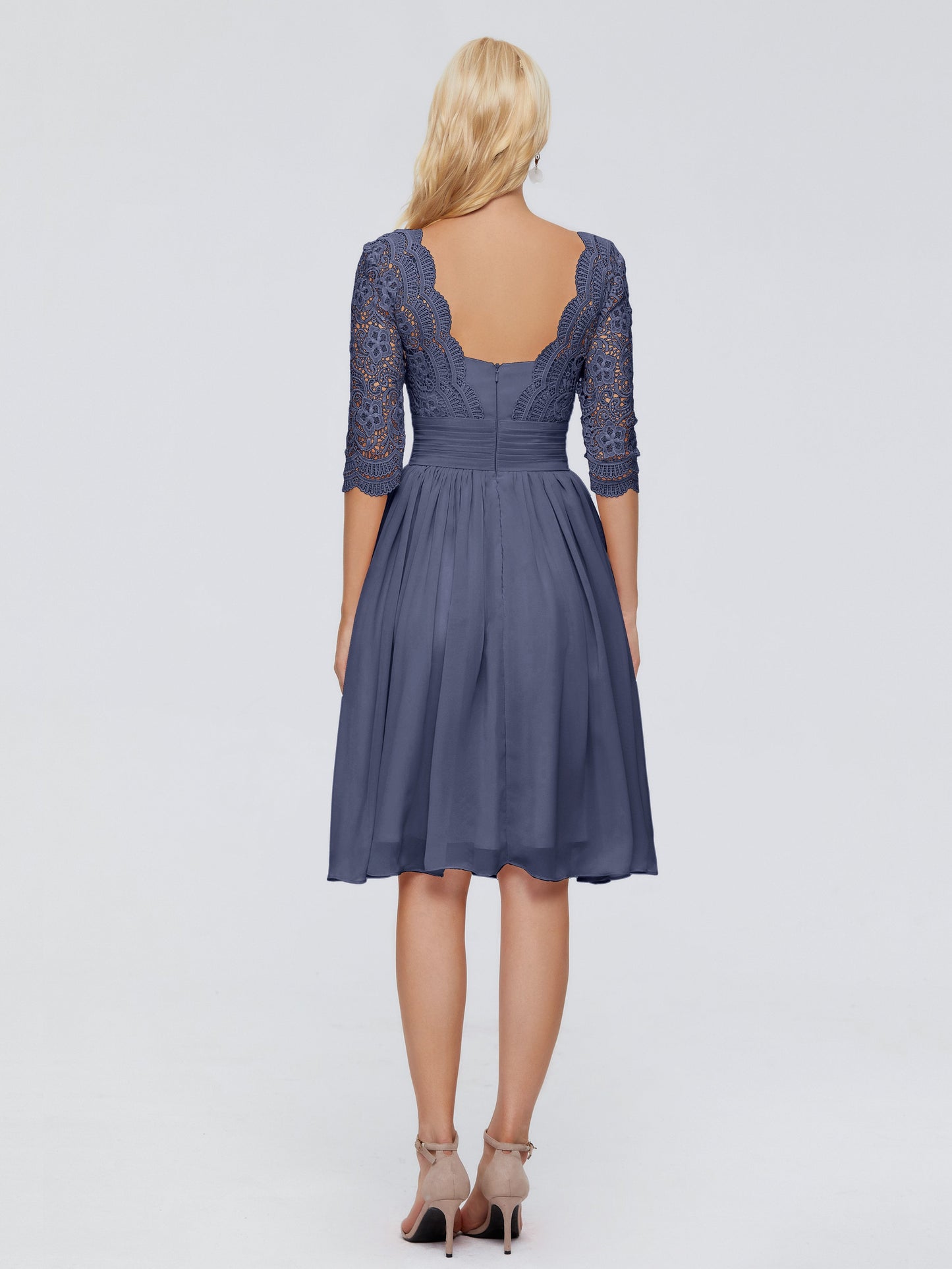 Jordyn Knee Length Lace Bridesmaid Dresses