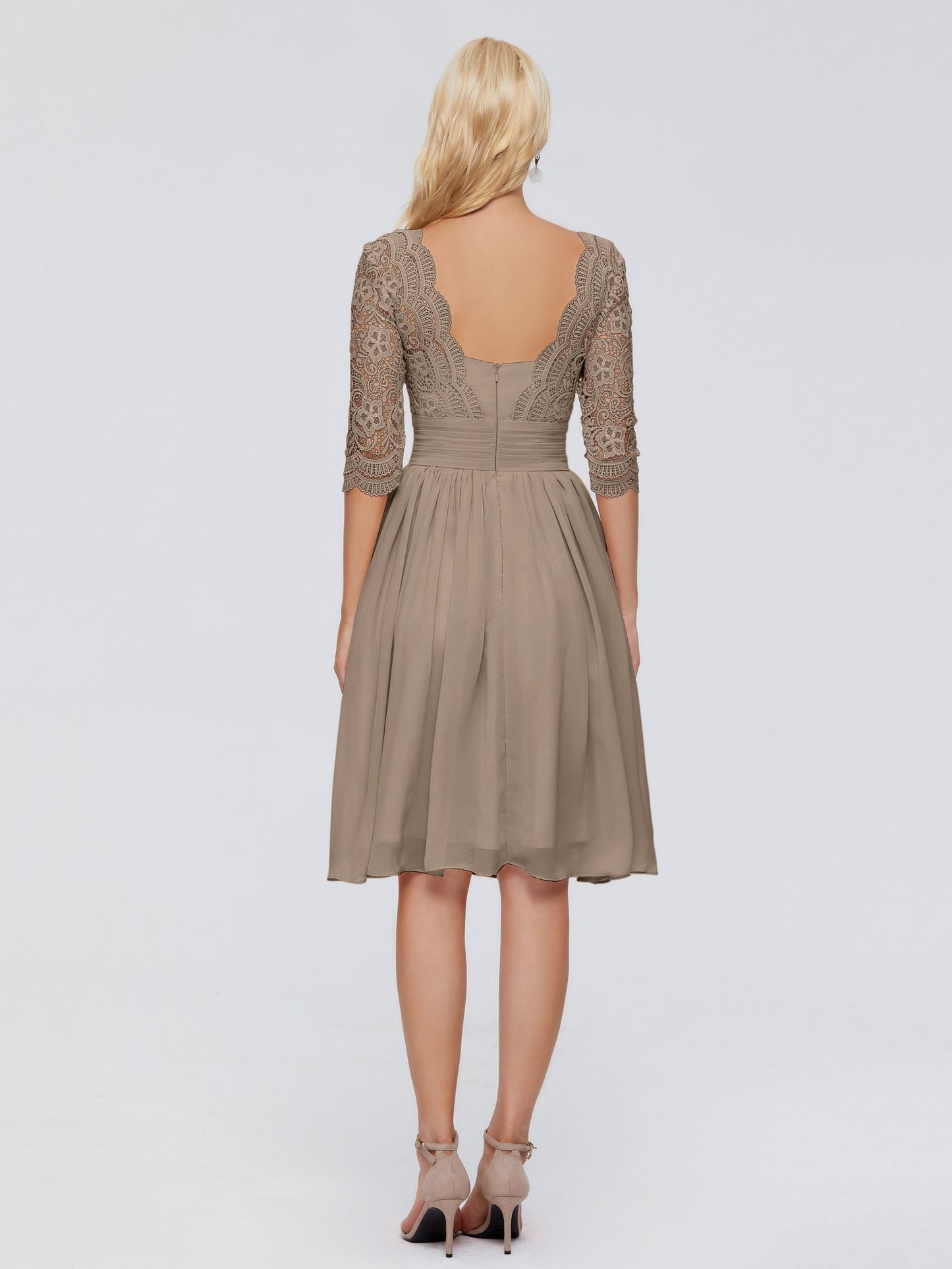 Jordyn Knee Length Lace Bridesmaid Dresses