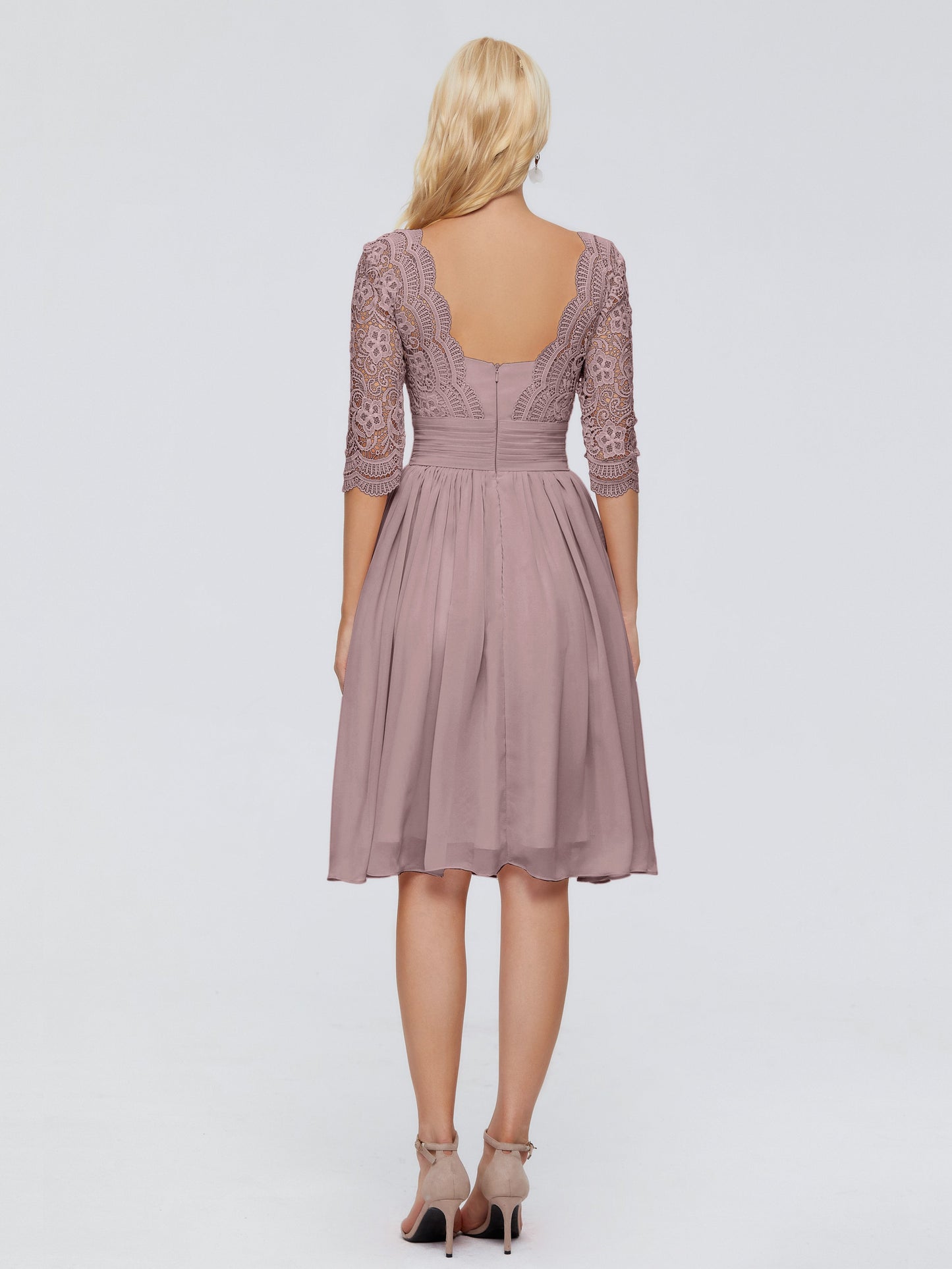 Jordyn Knee Length Lace Bridesmaid Dresses