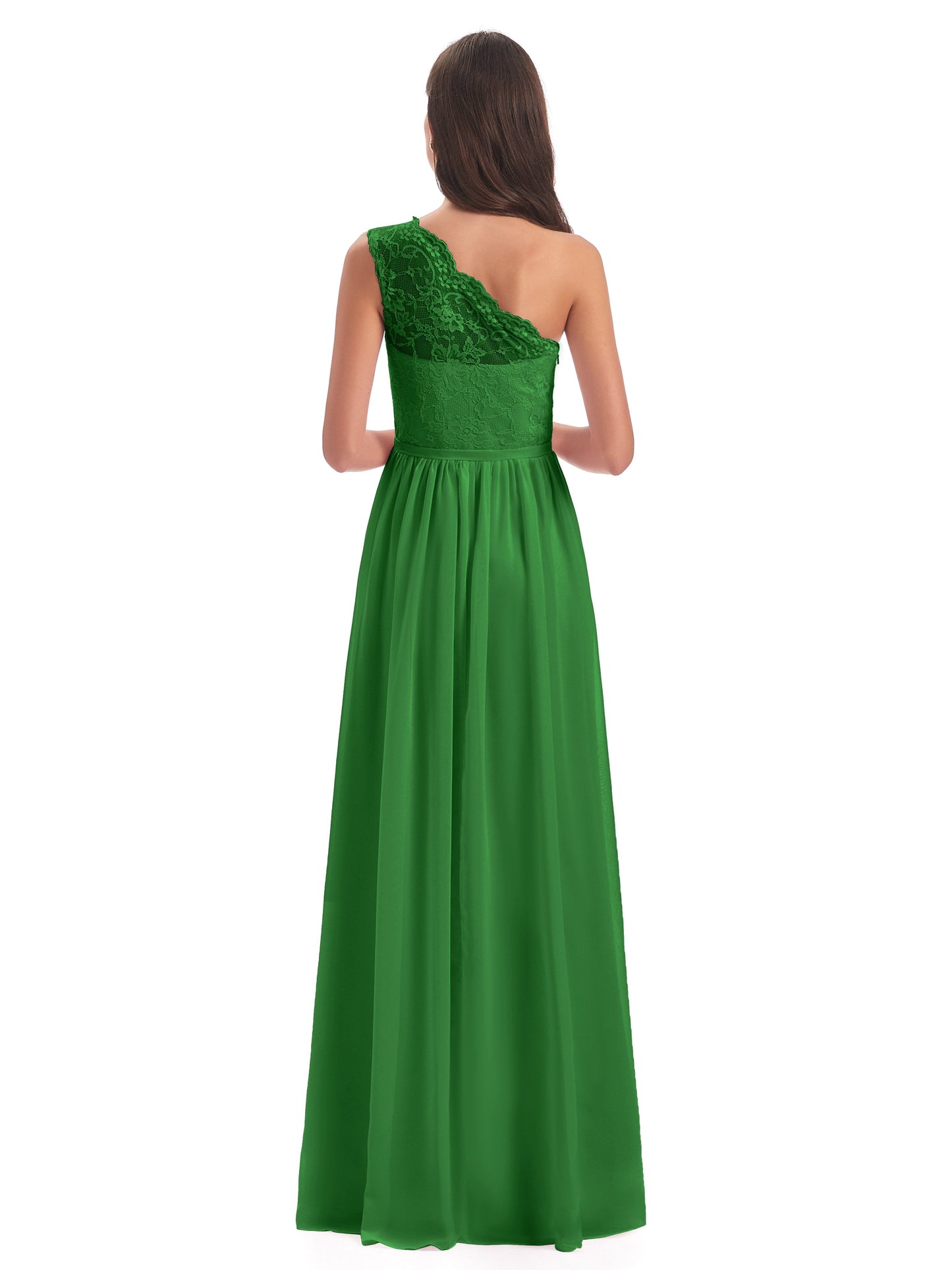 Kaiya One Shoulder Split Lace Long Bridesmaid Dresses