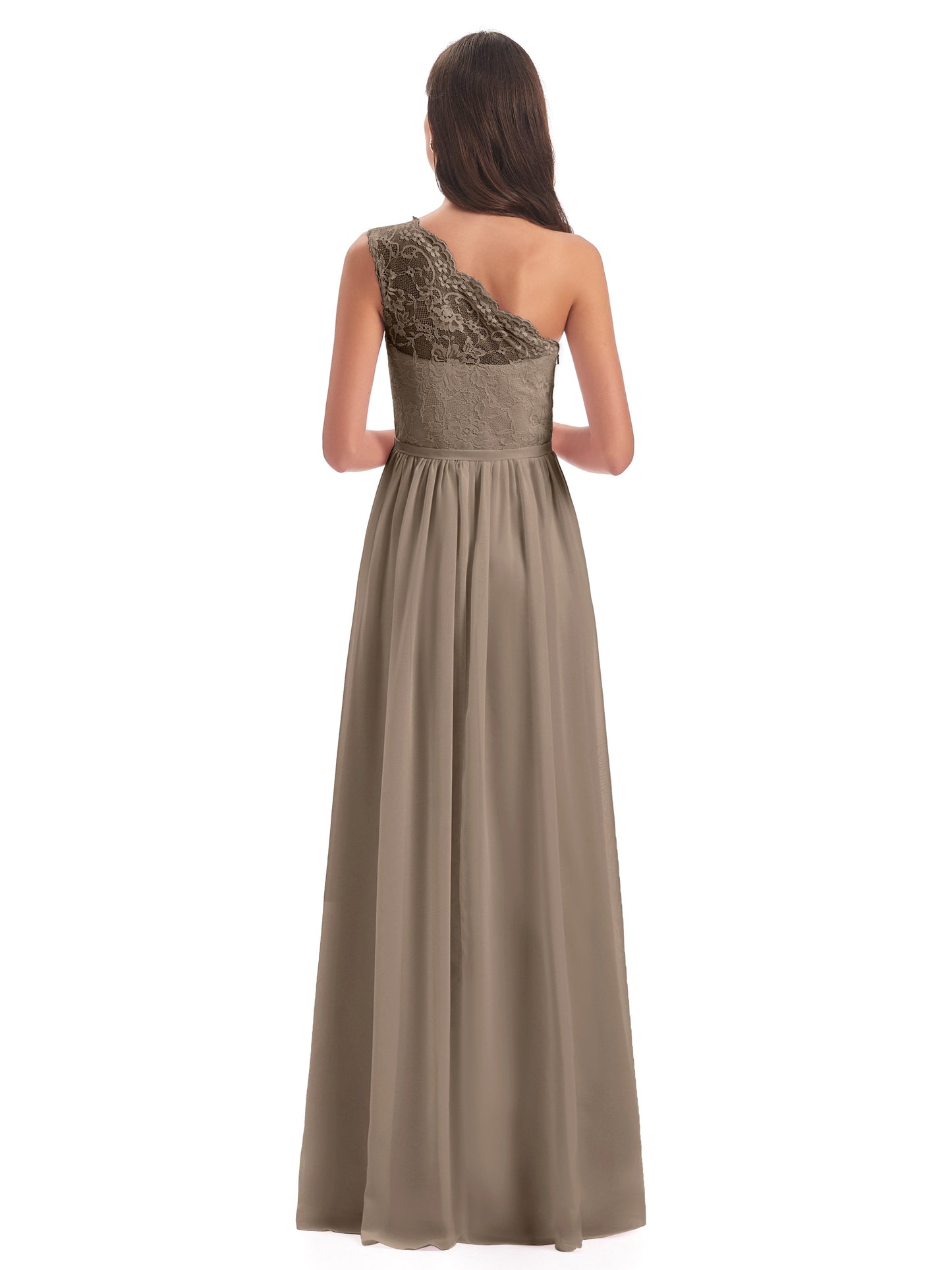 Kaiya One Shoulder Split Lace Long Bridesmaid Dresses