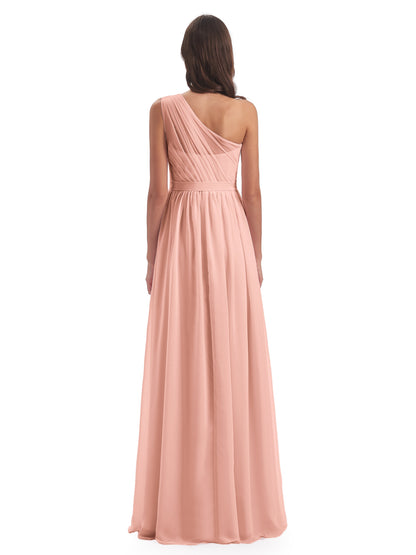 Karlie Floor Length One Shoulder Chiffon Bridesmaid Dresses
