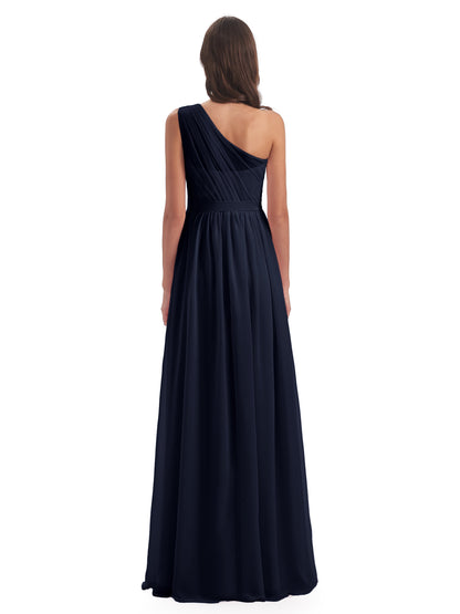 Karlie Floor Length One Shoulder Chiffon Bridesmaid Dresses