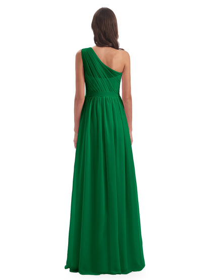 Karlie Floor Length One Shoulder Chiffon Bridesmaid Dresses