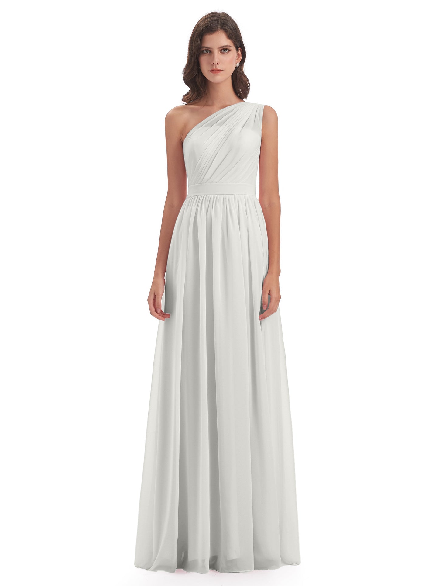 Karlie Floor Length One Shoulder Chiffon Bridesmaid Dresses