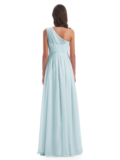 Karlie Floor Length One Shoulder Chiffon Bridesmaid Dresses