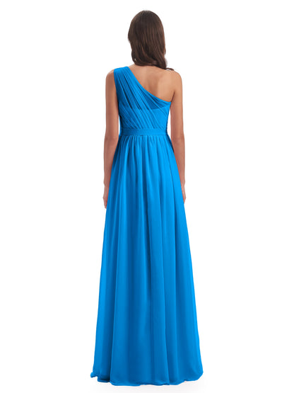 Karlie Floor Length One Shoulder Chiffon Bridesmaid Dresses