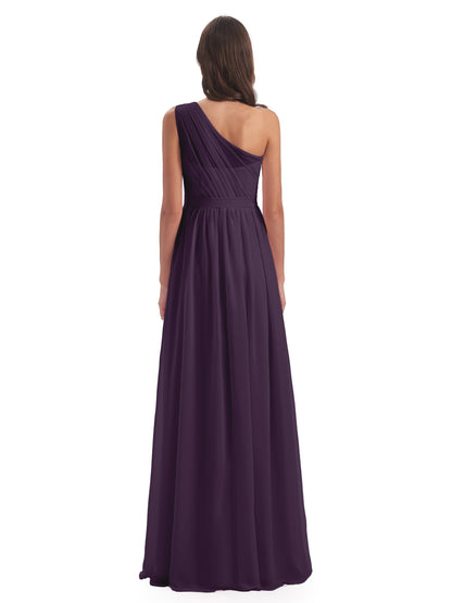 Karlie Floor Length One Shoulder Chiffon Bridesmaid Dresses