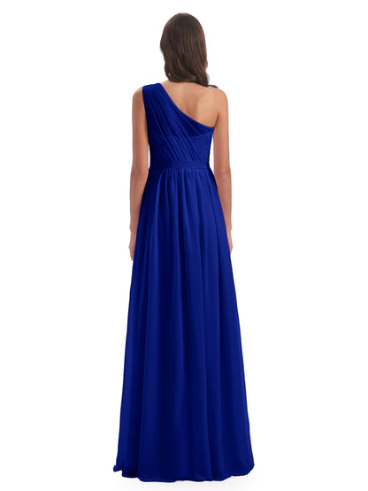 Karlie Floor Length One Shoulder Chiffon Bridesmaid Dresses