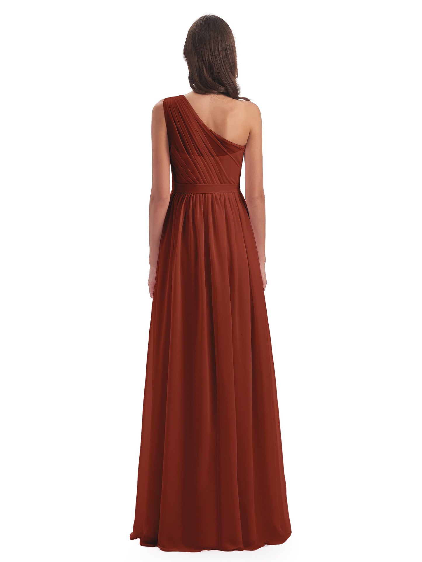 Karlie Floor Length One Shoulder Chiffon Bridesmaid Dresses