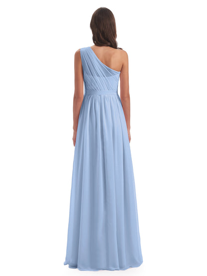 Karlie Floor Length One Shoulder Chiffon Bridesmaid Dresses