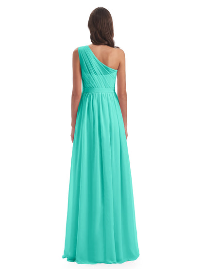 Karlie Floor Length One Shoulder Chiffon Bridesmaid Dresses