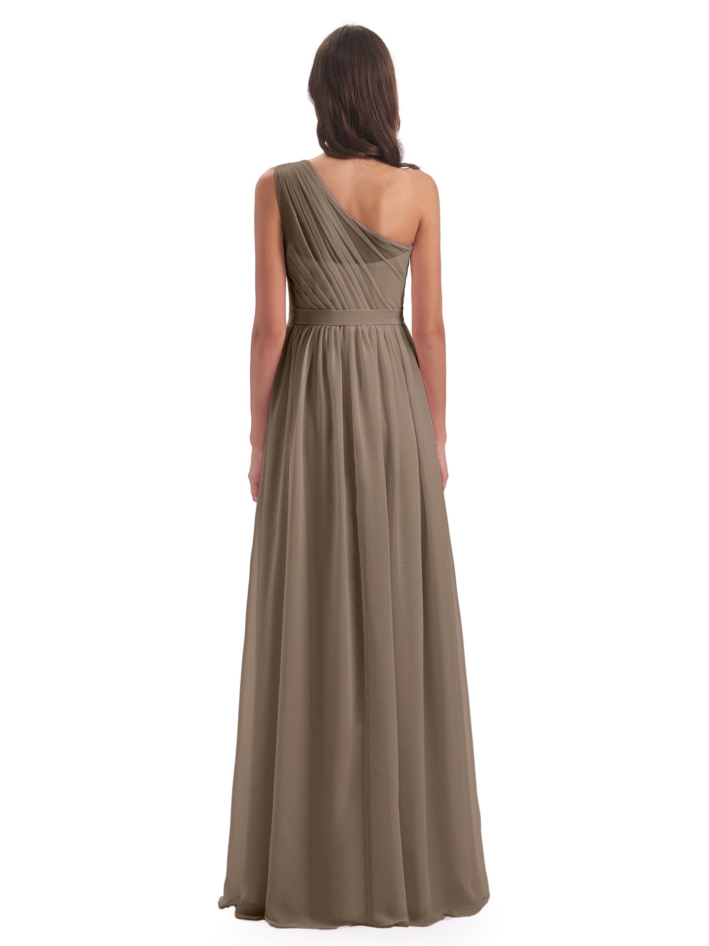 Karlie Floor Length One Shoulder Chiffon Bridesmaid Dresses