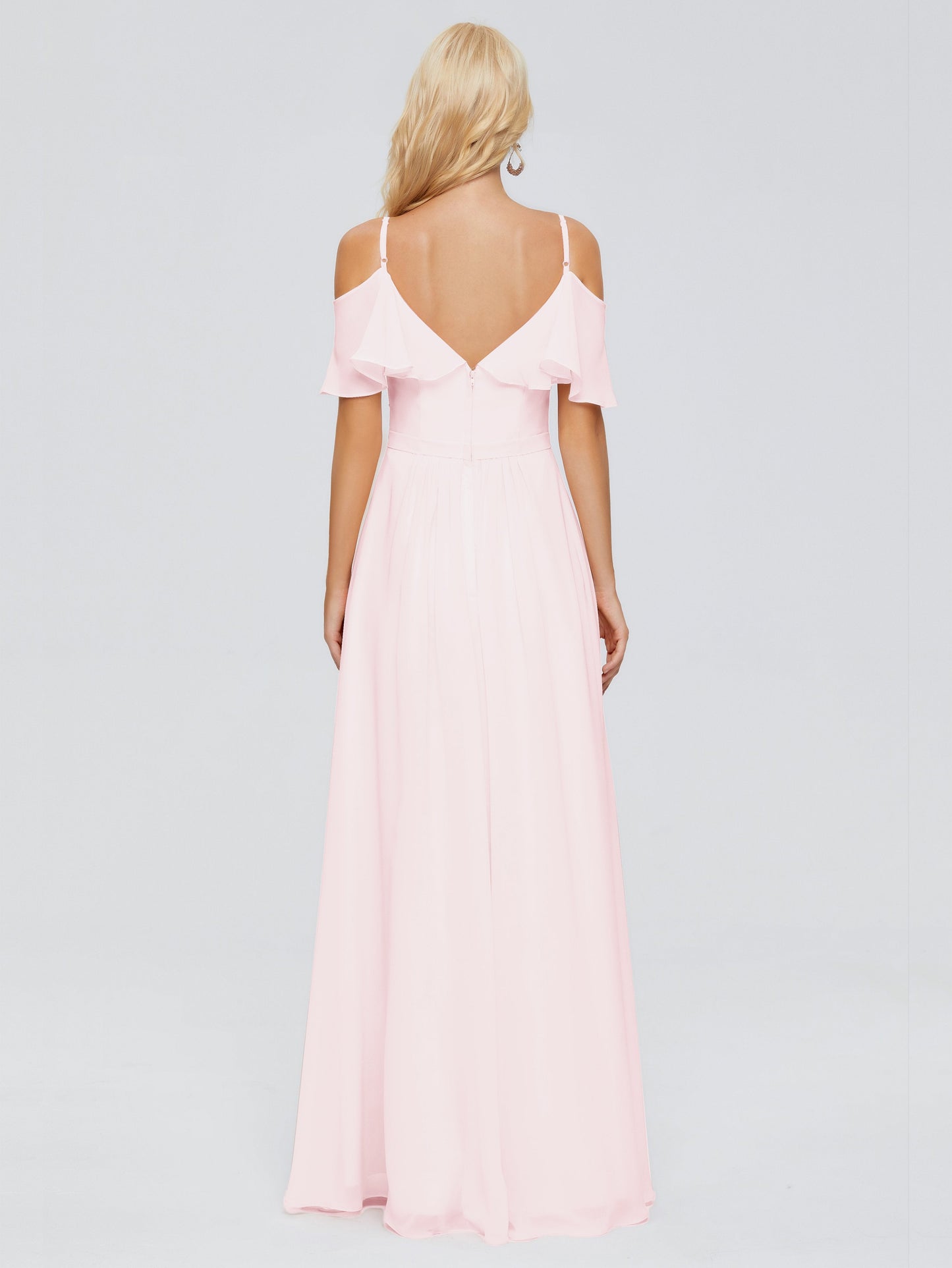 Katherine Spaghetti Straps Ruffles Chiffon Bridesmaid Dresses