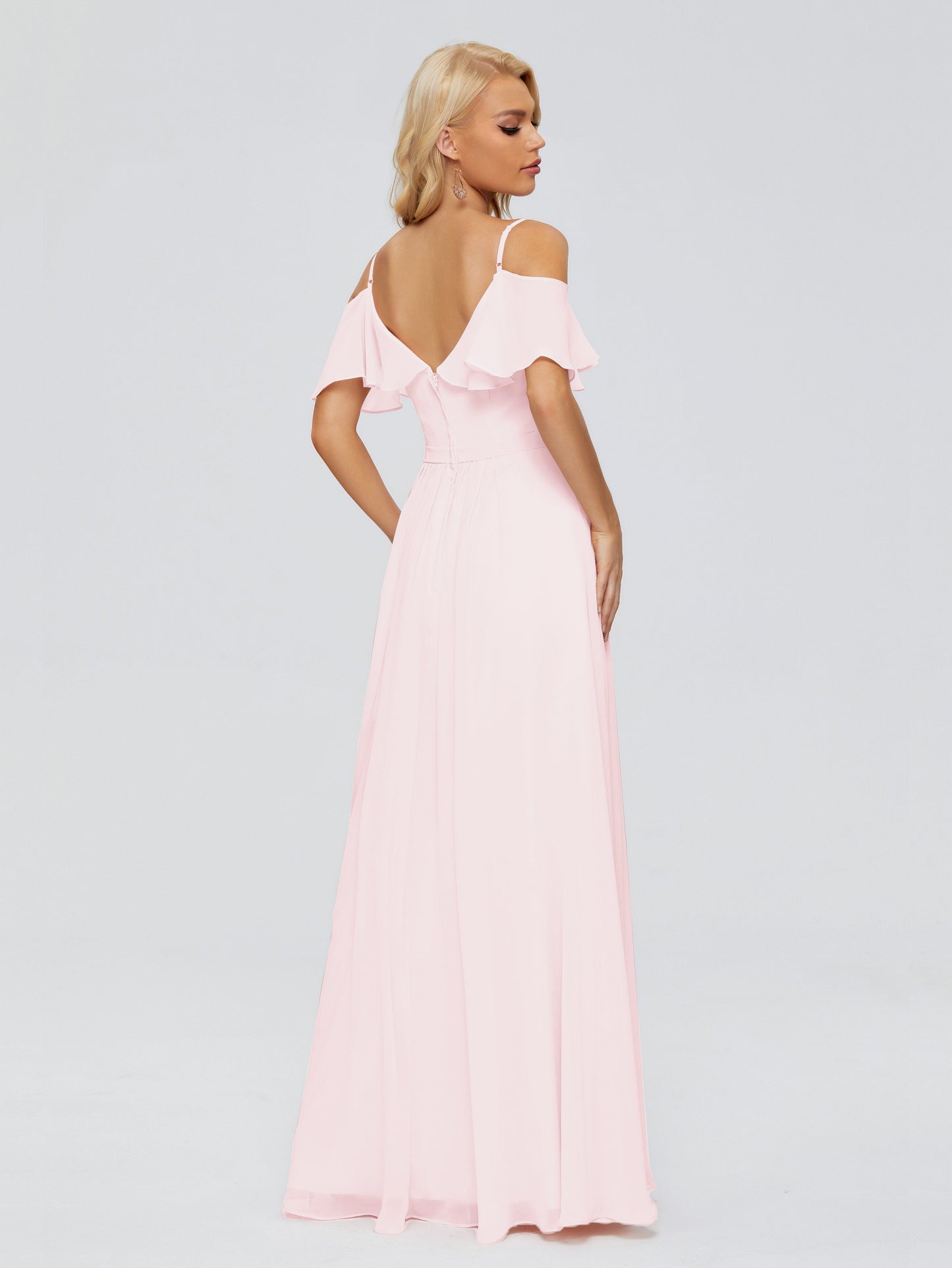 Katherine Spaghetti Straps Ruffles Chiffon Bridesmaid Dresses