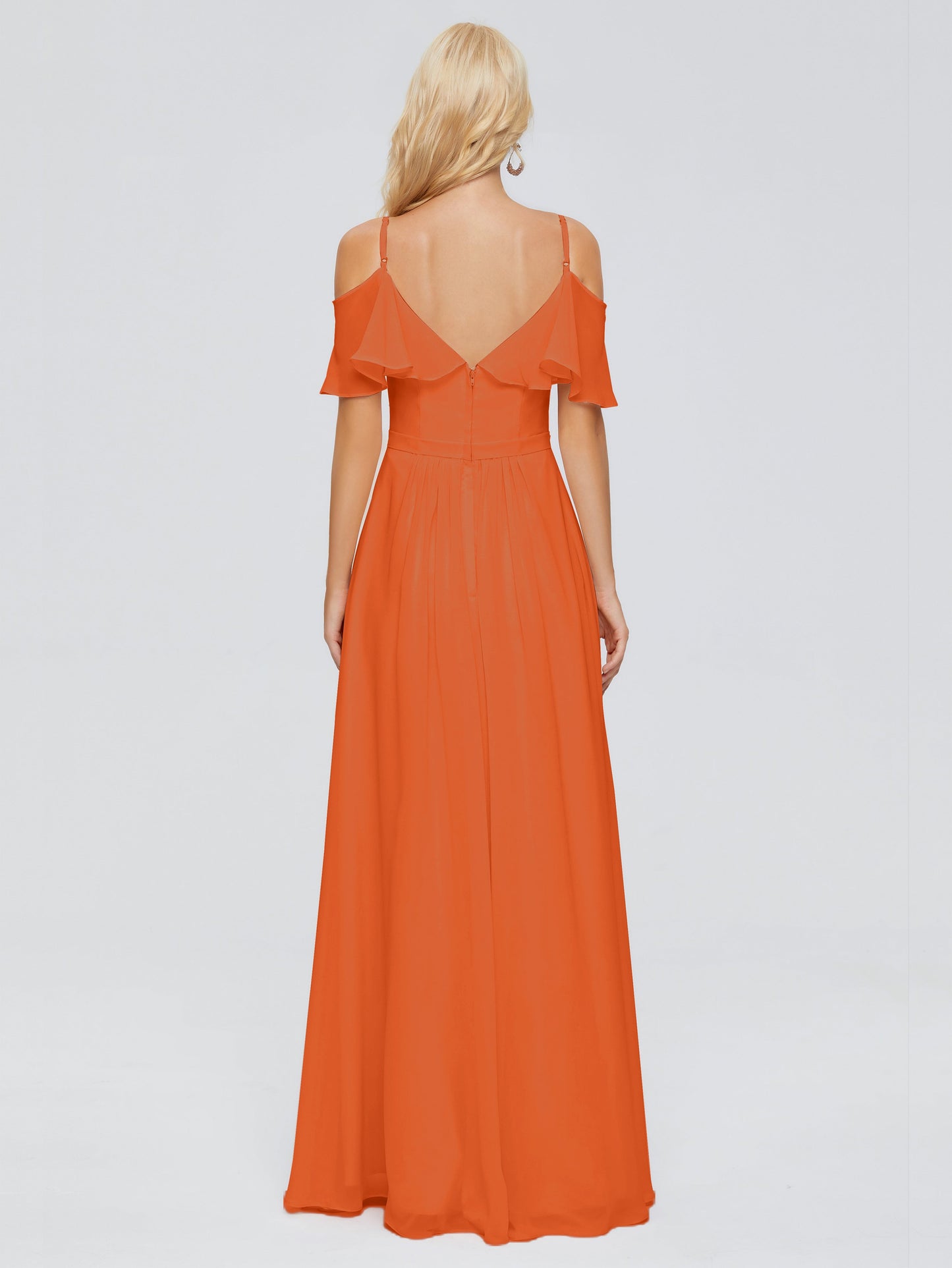Katherine Spaghetti Straps Ruffles Chiffon Bridesmaid Dresses