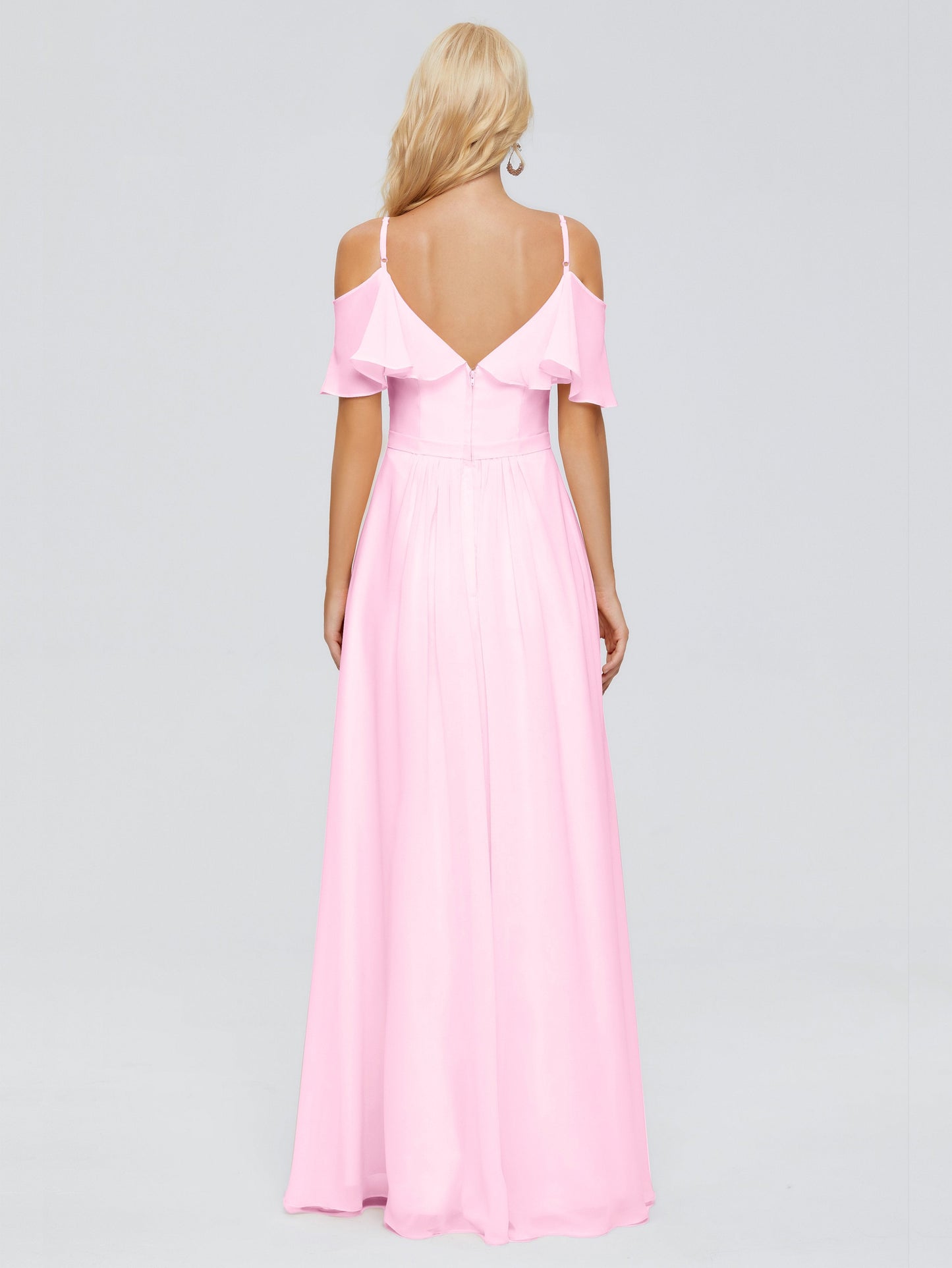 Katherine Spaghetti Straps Ruffles Chiffon Bridesmaid Dresses