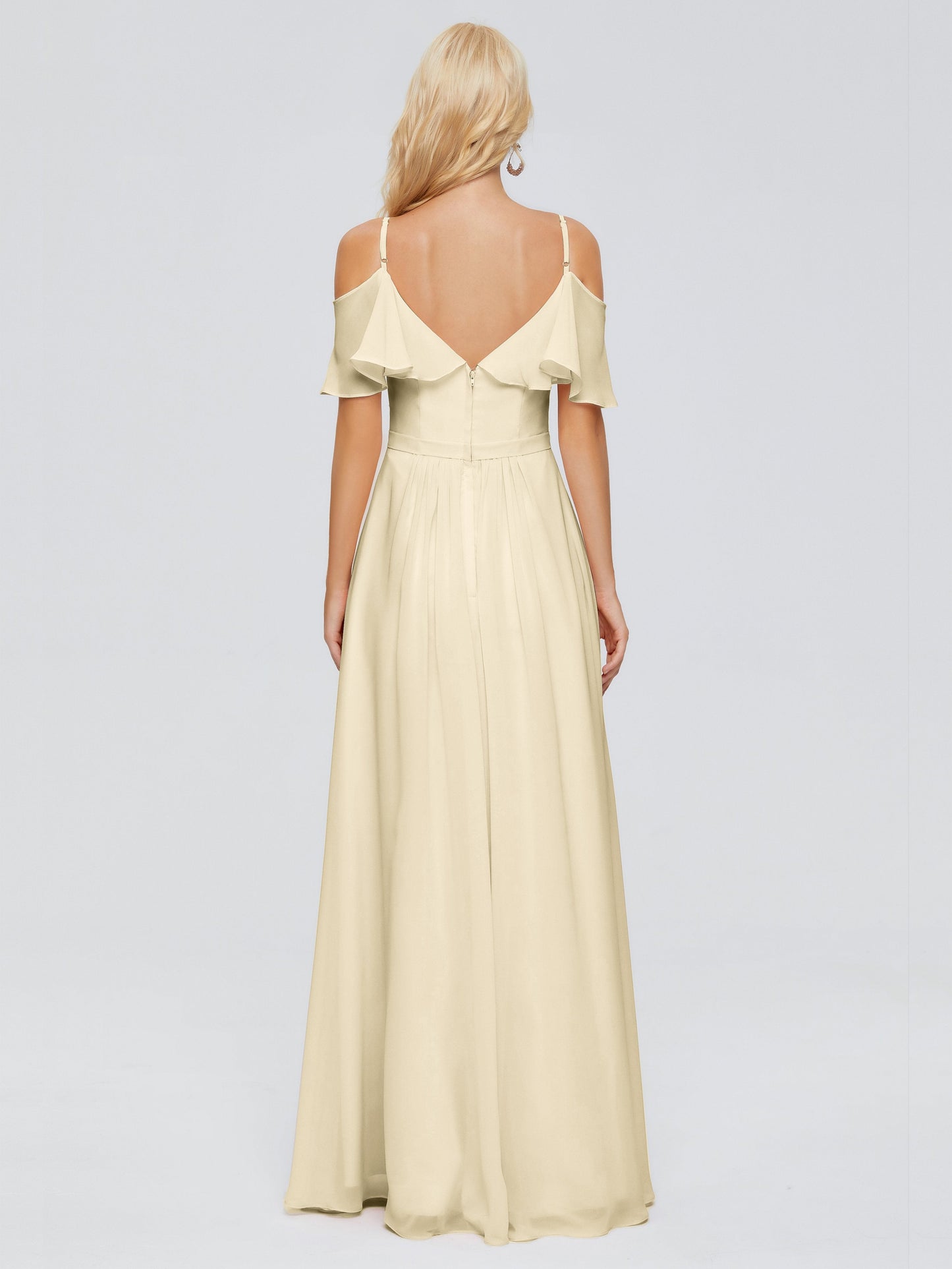 Katherine Spaghetti Straps Ruffles Chiffon Bridesmaid Dresses