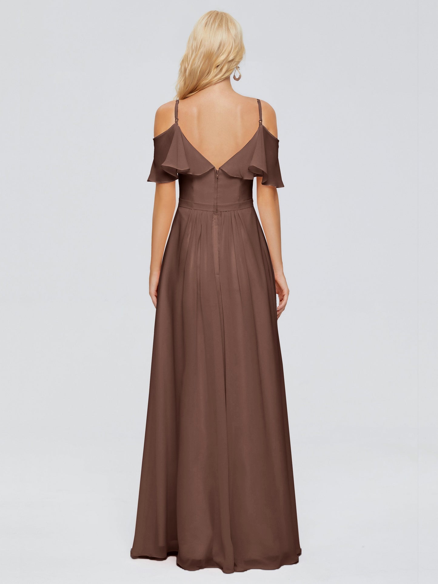 Katherine Spaghetti Straps Ruffles Chiffon Bridesmaid Dresses