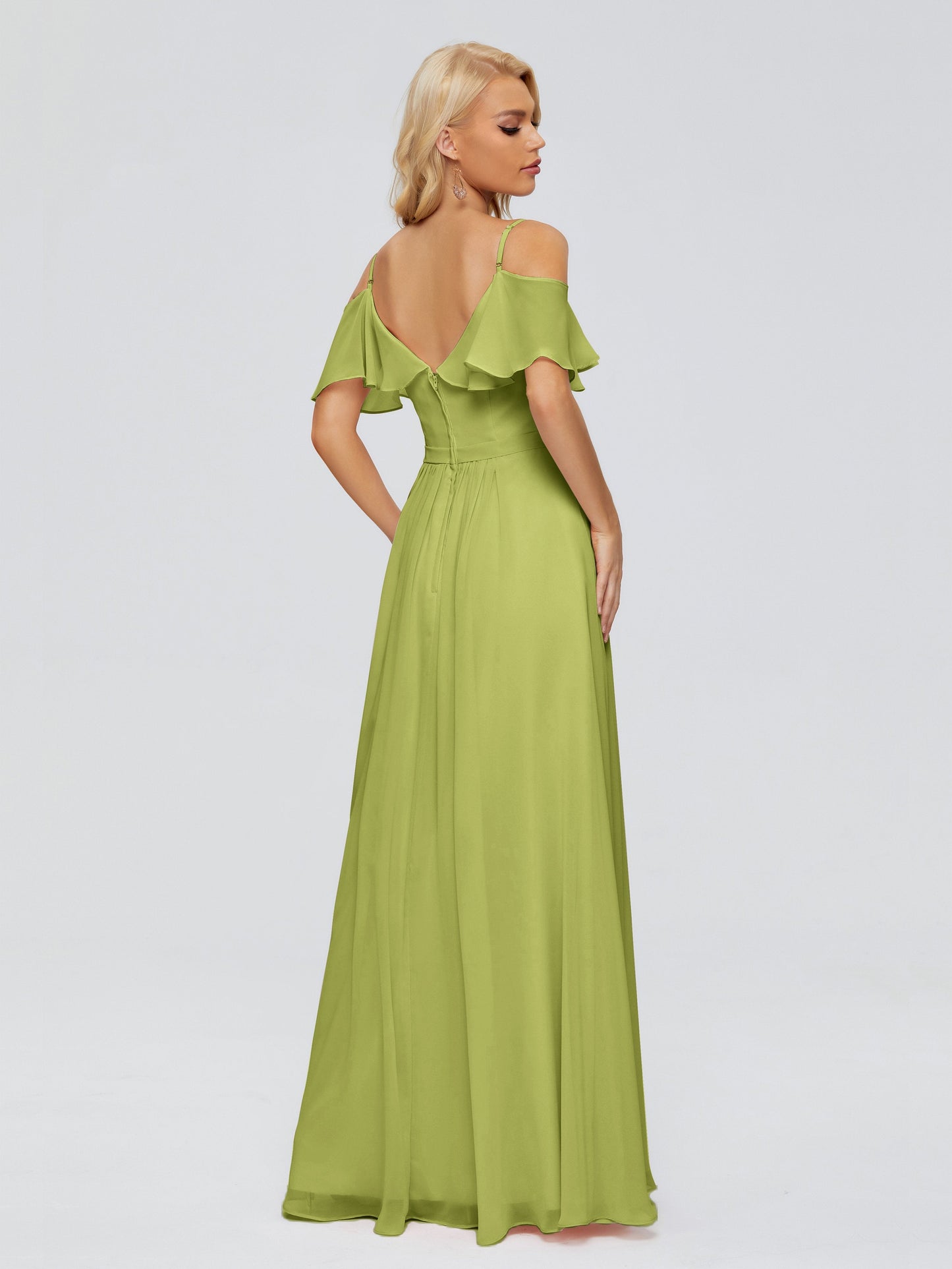 Katherine Spaghetti Straps Ruffles Chiffon Bridesmaid Dresses