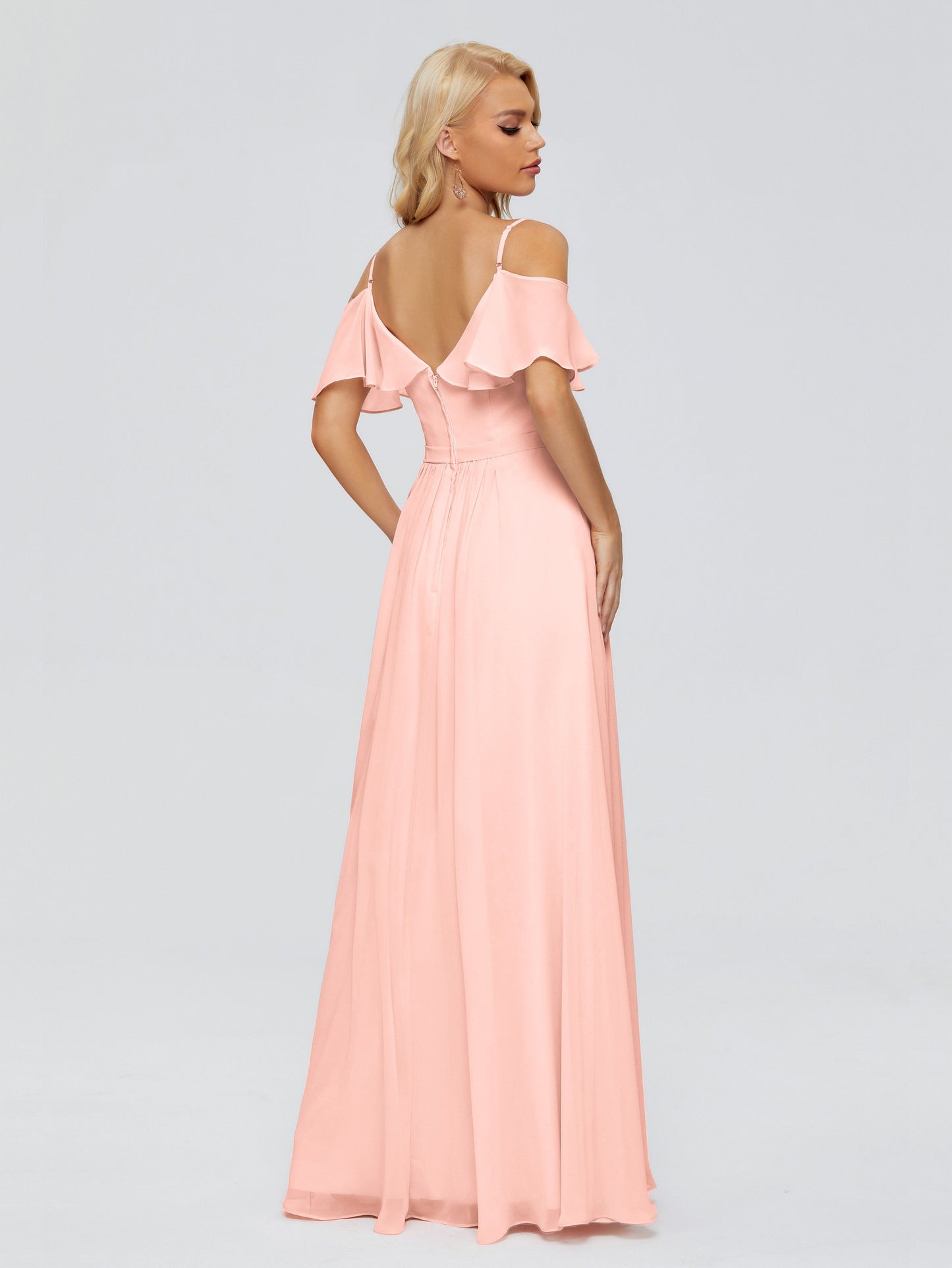 Katherine Spaghetti Straps Ruffles Chiffon Bridesmaid Dresses
