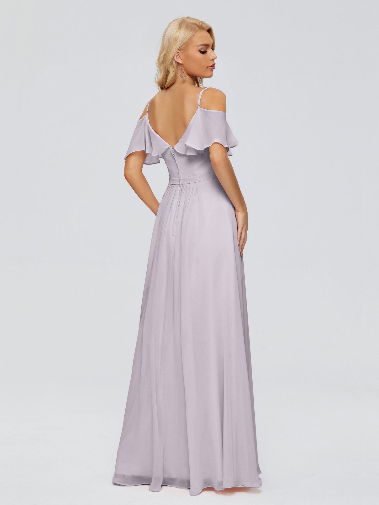 Katherine Spaghetti Straps Ruffles Chiffon Bridesmaid Dresses