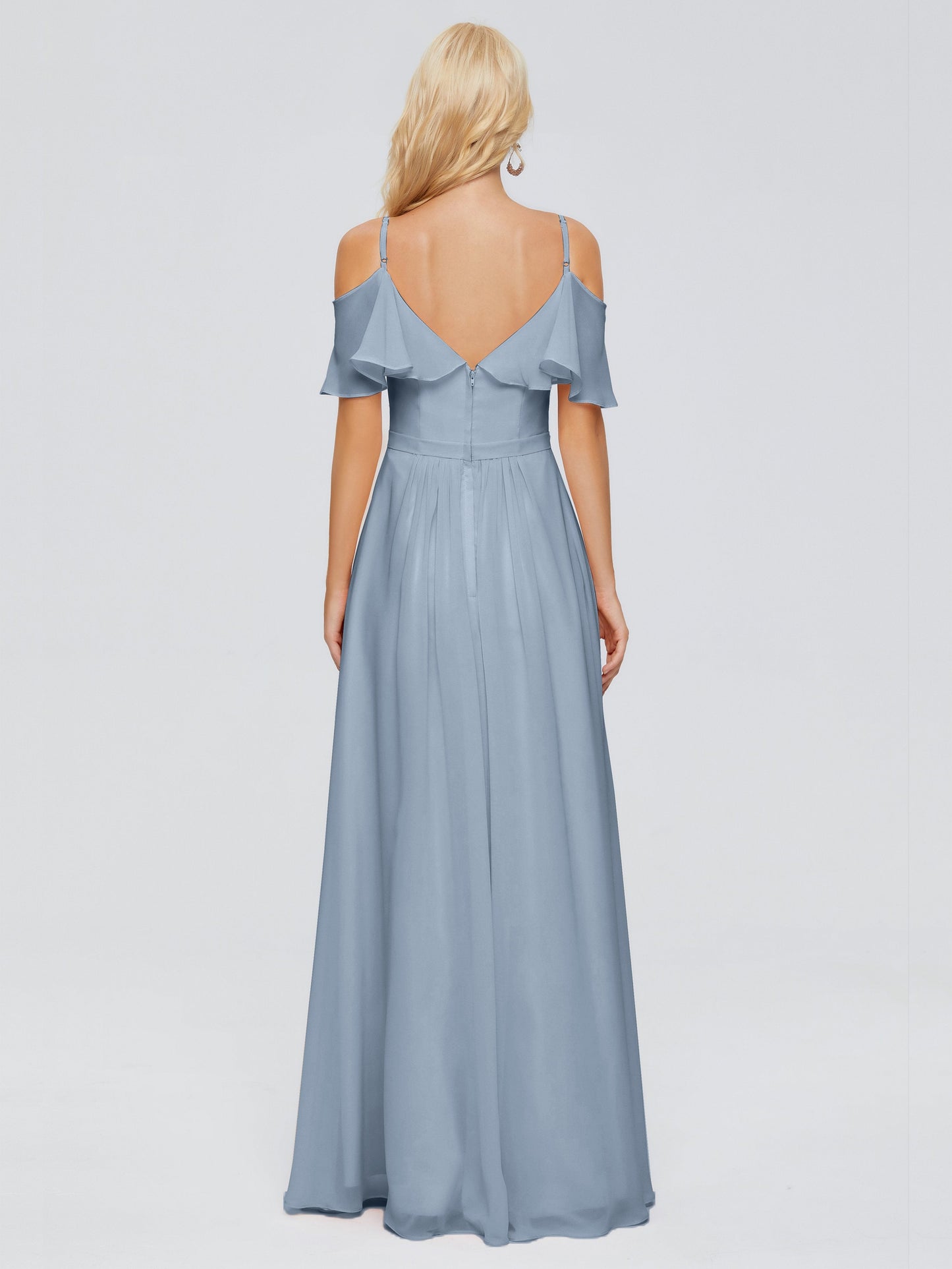 Katherine Spaghetti Straps Ruffles Chiffon Bridesmaid Dresses