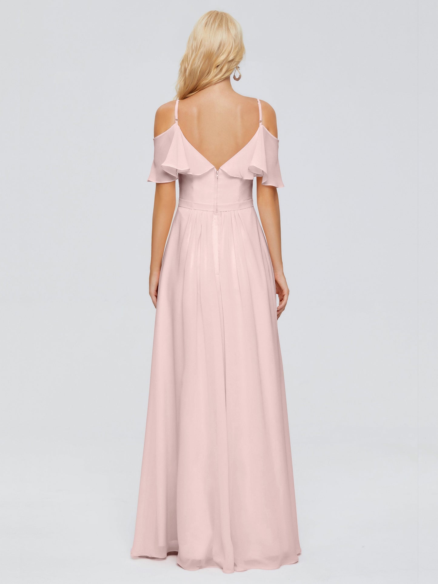 Katherine Spaghetti Straps Ruffles Chiffon Bridesmaid Dresses